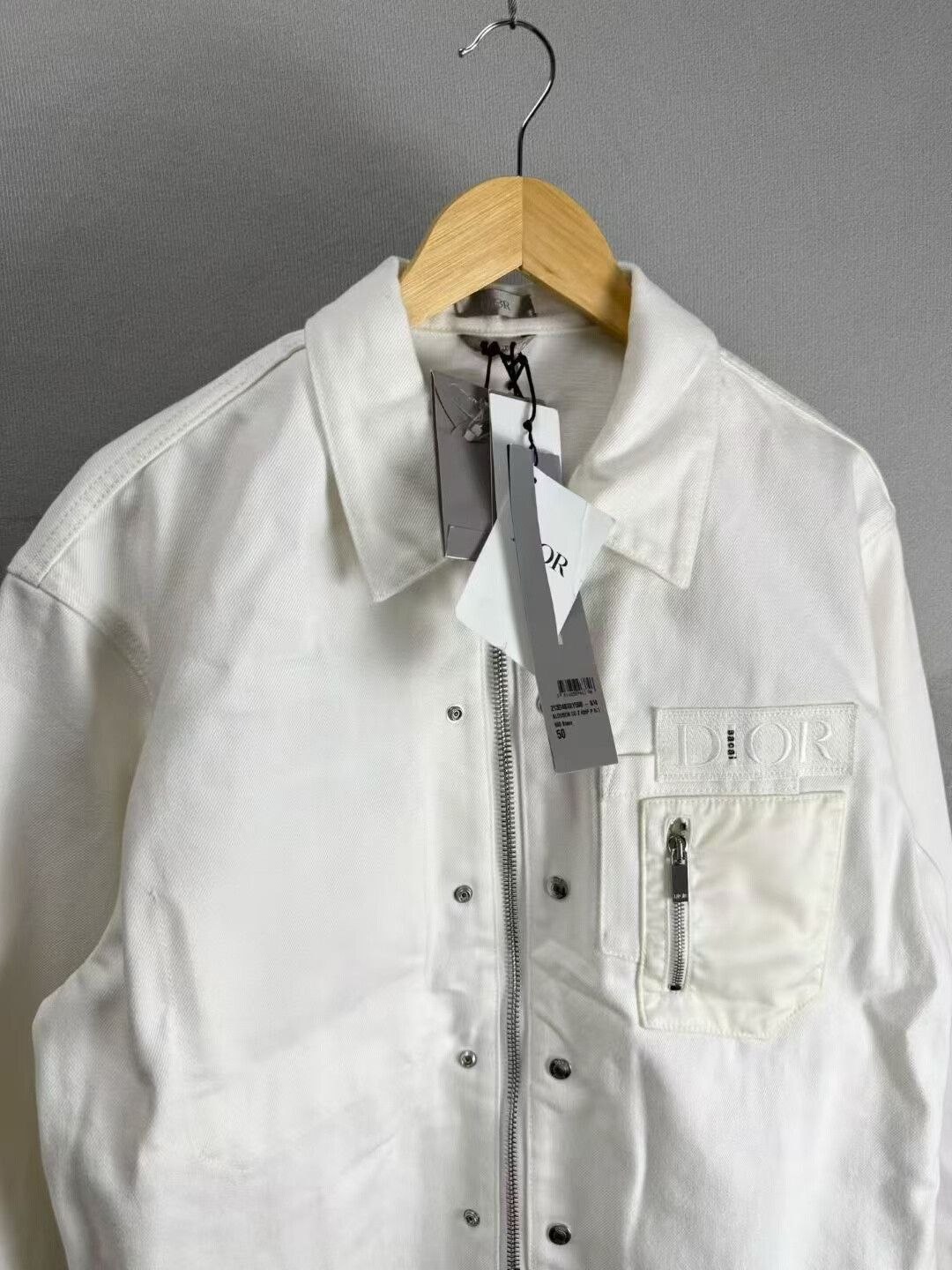 Dior Dior x Sacai White Denim Jacket Size US L / EU 52-54 / 3 - 3 Thumbnail