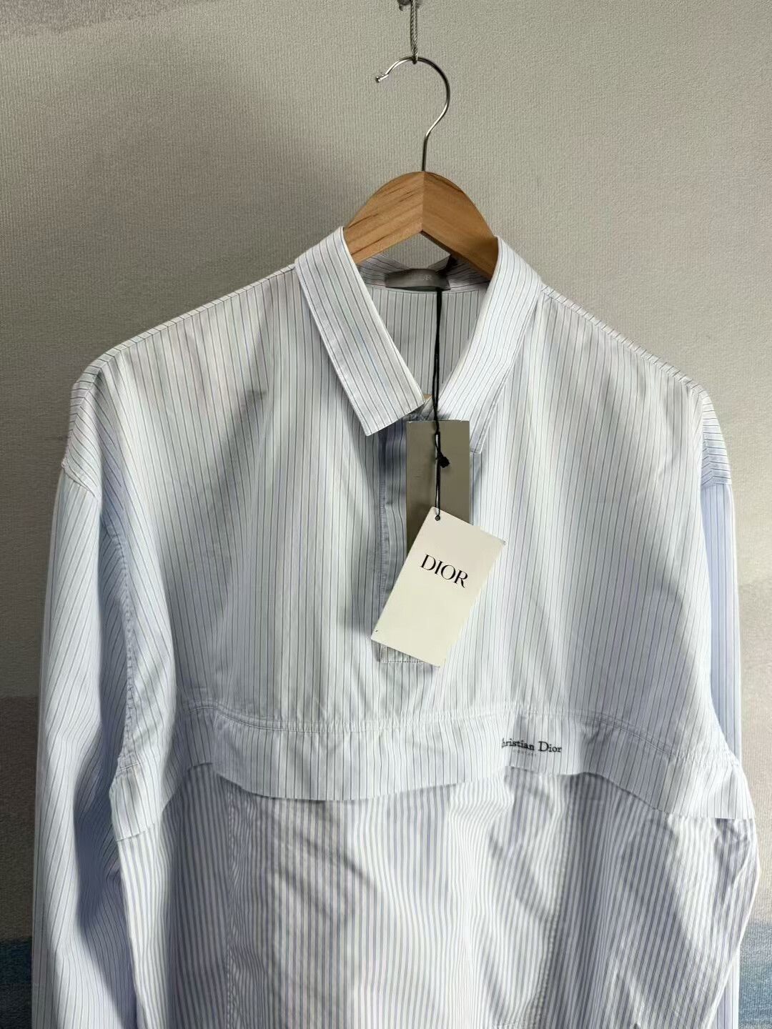 Dior Dior Blue White Striped Half-Zip Shirt Jacket Size US L / EU 52-54 / 3 - 3 Thumbnail