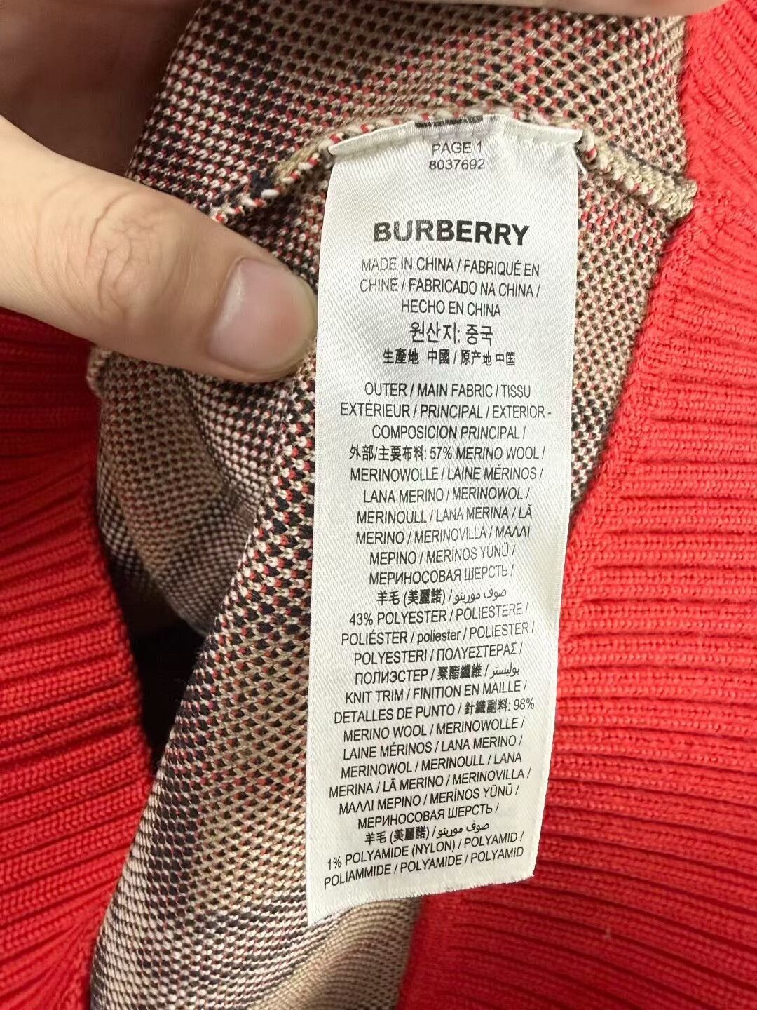 Burberry Burberry Color Blocked Wool Cardigan Size S / US 4 / IT 40 - 4 Thumbnail
