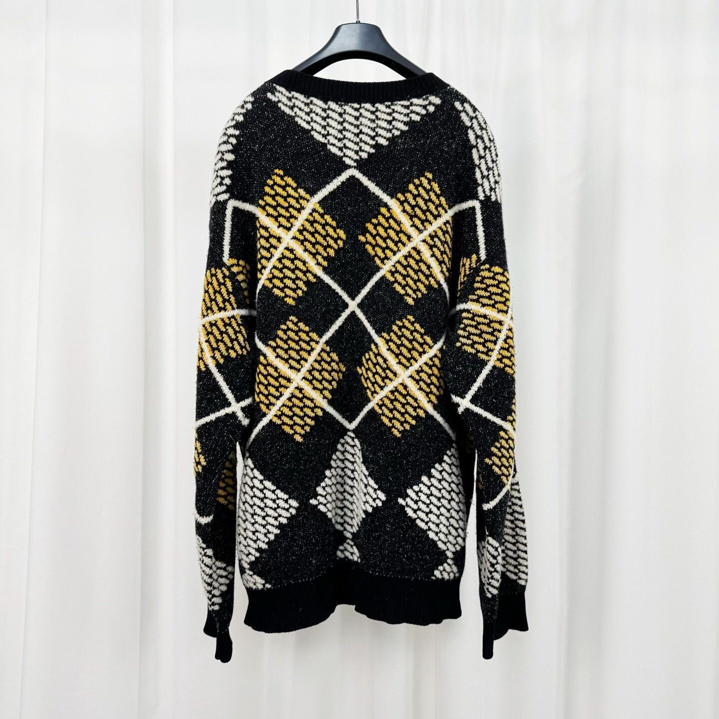 Louis Vuitton louis vuitton argyle knit sweater in black Size XXL / US 16-18 / IT 52-54 - 2 Thumbnail