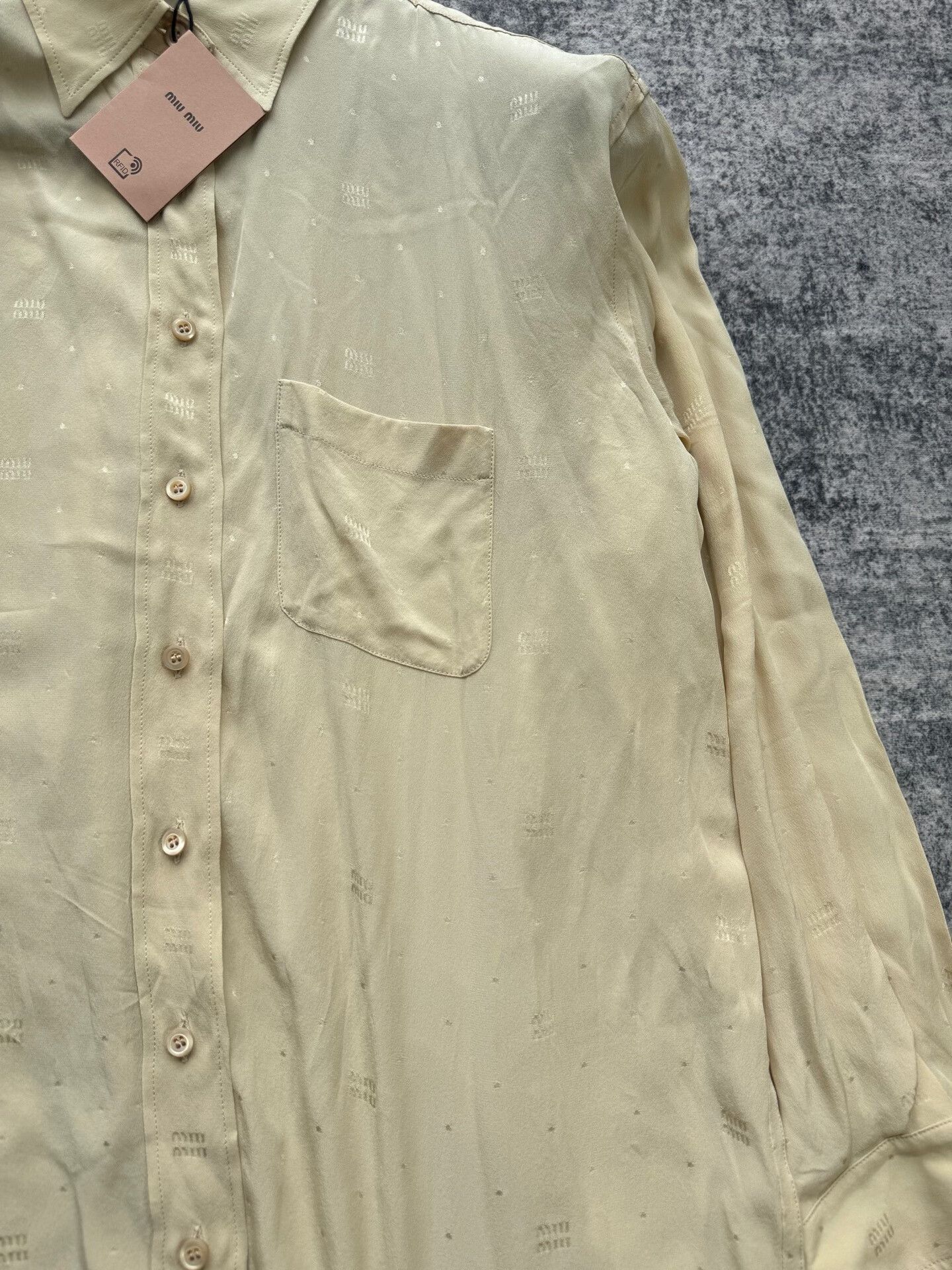 Miu Miu Miu Miu Silk Long Sleeve Shirt Size S / US 4 / IT 40 - 3 Thumbnail
