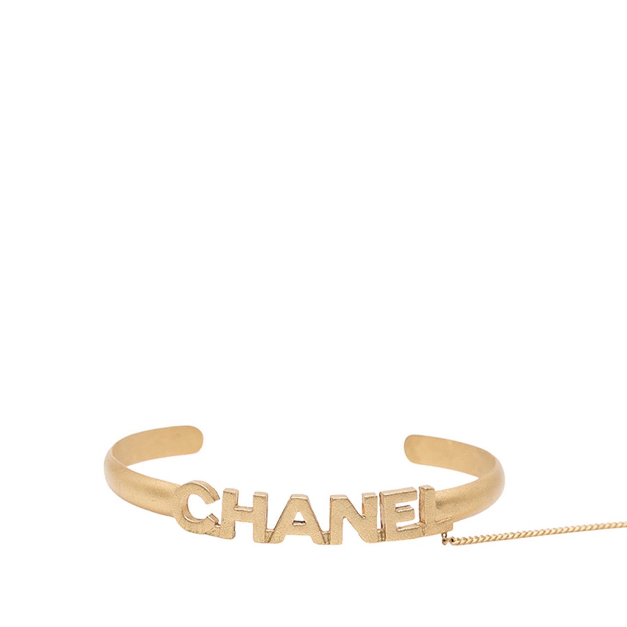 Chanel Chanel CC Gold Plated Rhinestone Logo Cuff Bracelet and Ring Set Size ONE SIZE - 2 Thumbnail