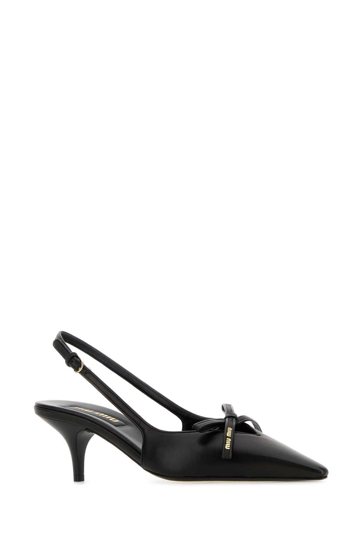 Miu Miu Black Leather Pumps Size US 6 / IT 36 - 2 Thumbnail