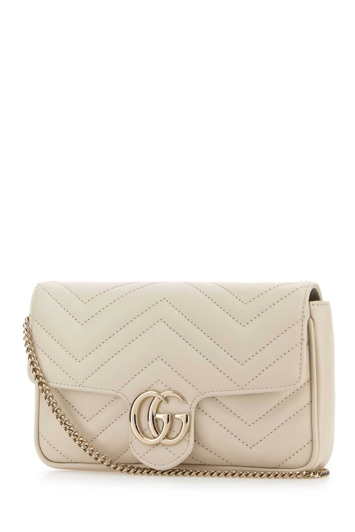 Gucci Ivory Leather Small Gg Marmont Shoulder Bag Size ONE SIZE - 2 Thumbnail