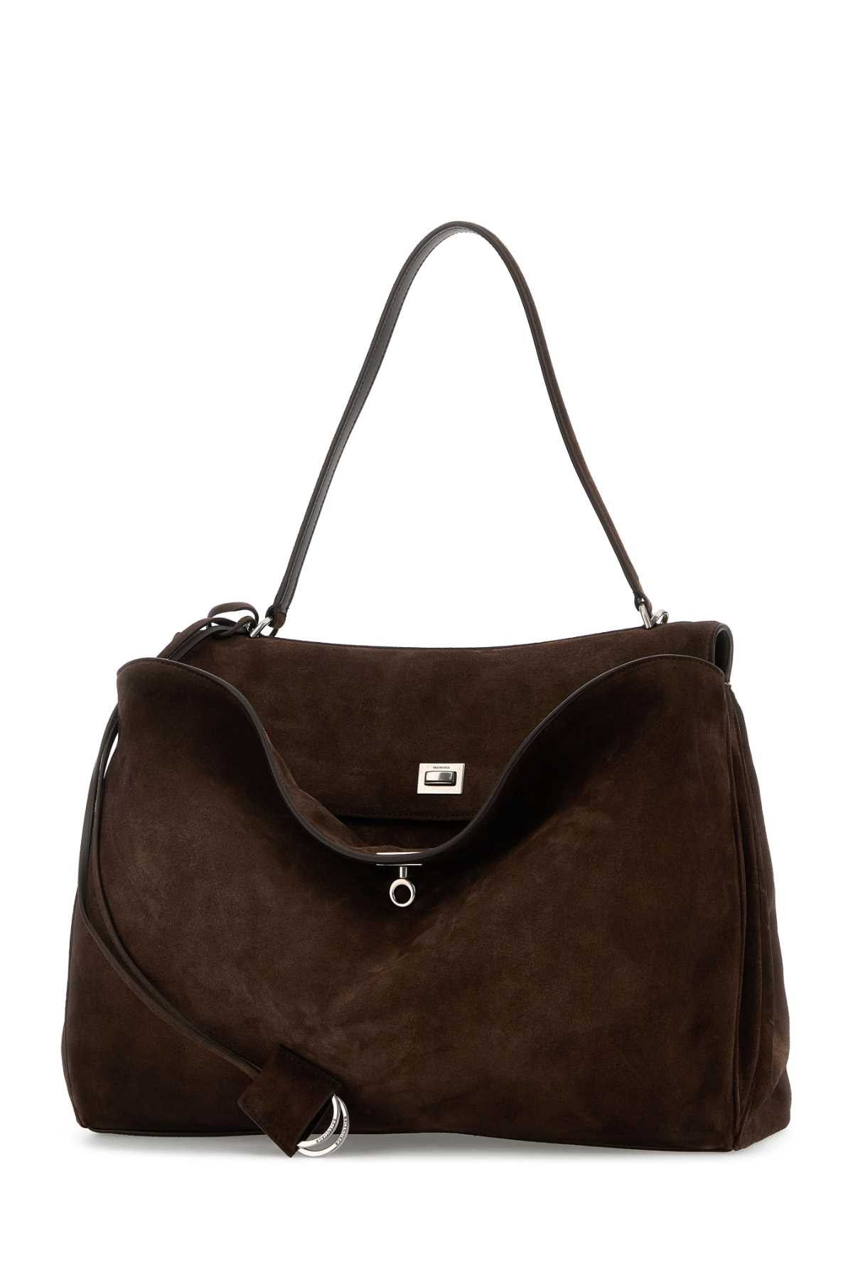 Balenciaga Dark Brown Suede Large Rodeo Handbag Size ONE SIZE - 2 Thumbnail