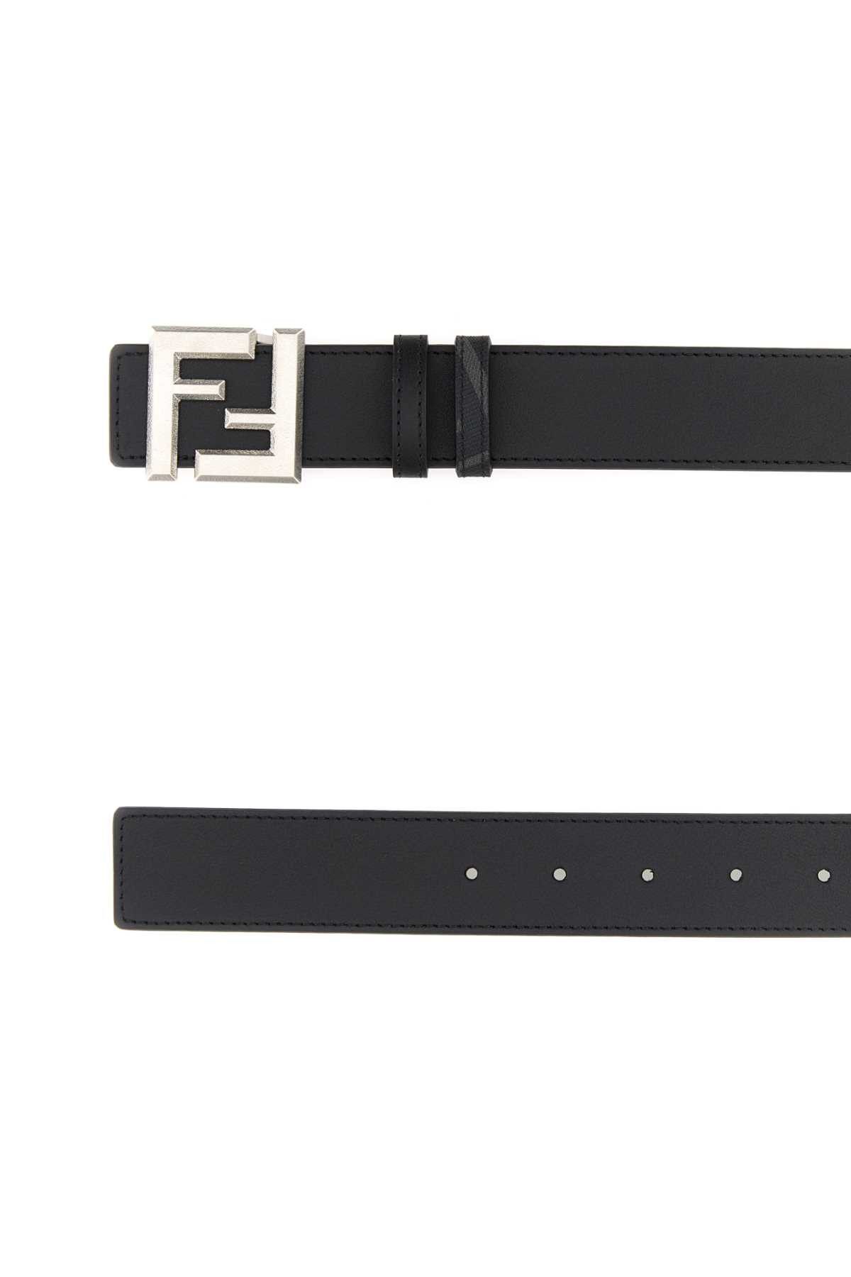Fendi Black Leather Reversible Belt Size ONE SIZE - 2 Thumbnail
