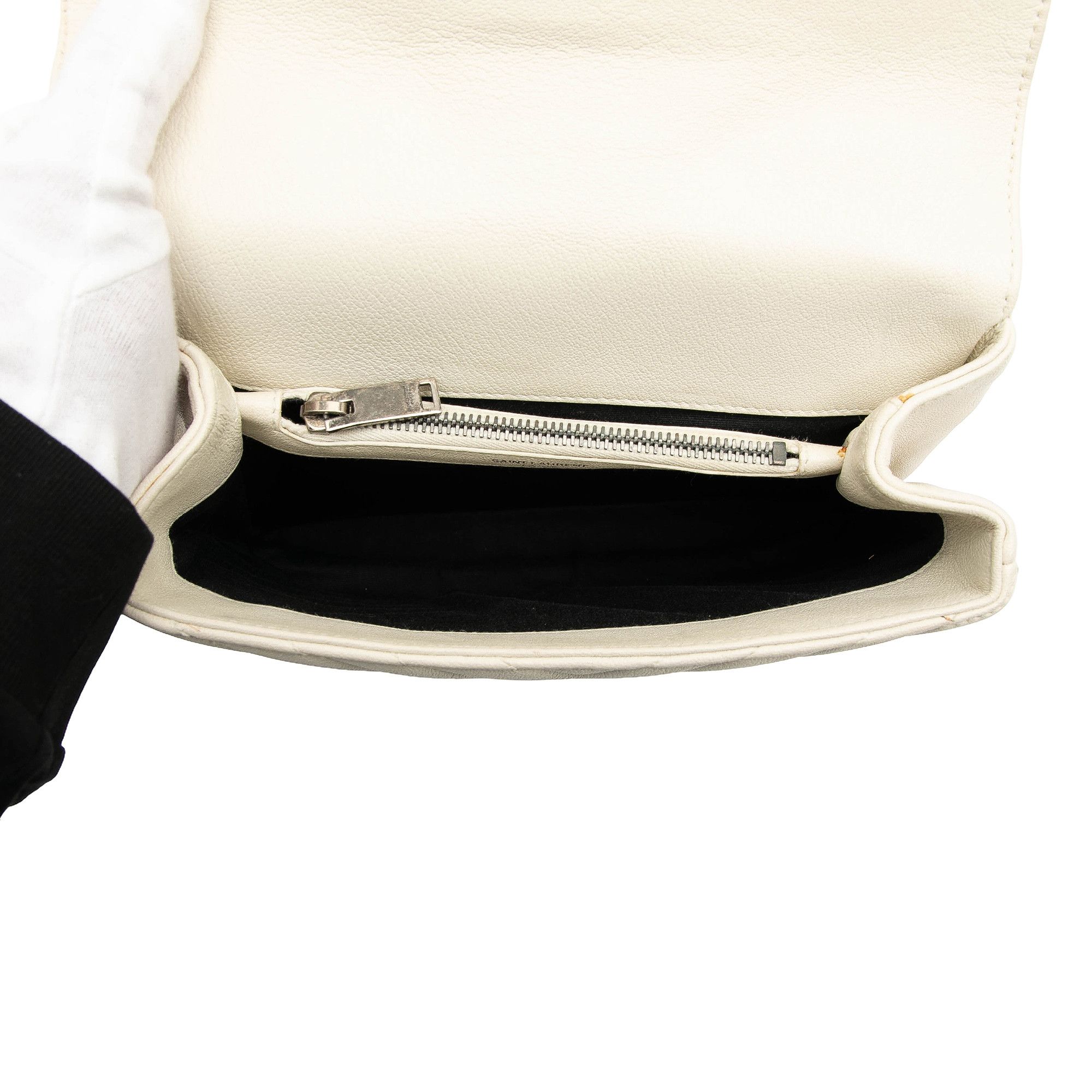 Yves Saint Laurent Yves Saint Laurent Medium Chevron Sheepskin Monogram College Satchel Size ONE SIZE - 4 Thumbnail