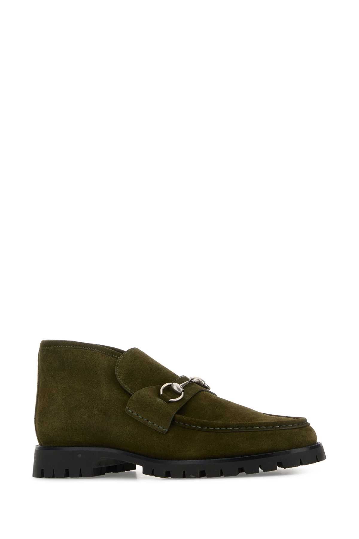 Gucci Olive Green Suede Loafers Size US 10 / EU 43 - 2 Thumbnail