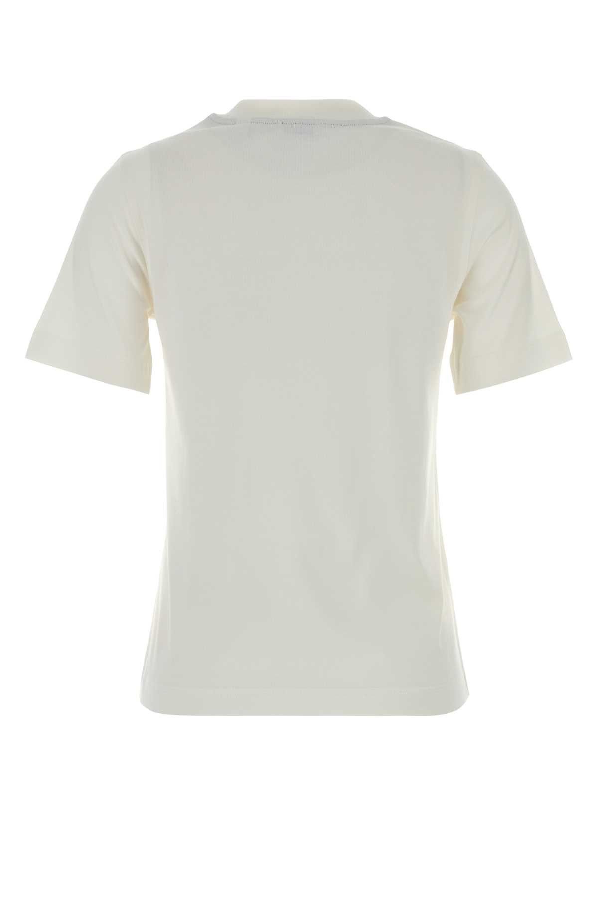 Burberry White Cotton T-Shirt Size L / US 10 / IT 46 - 2 Thumbnail