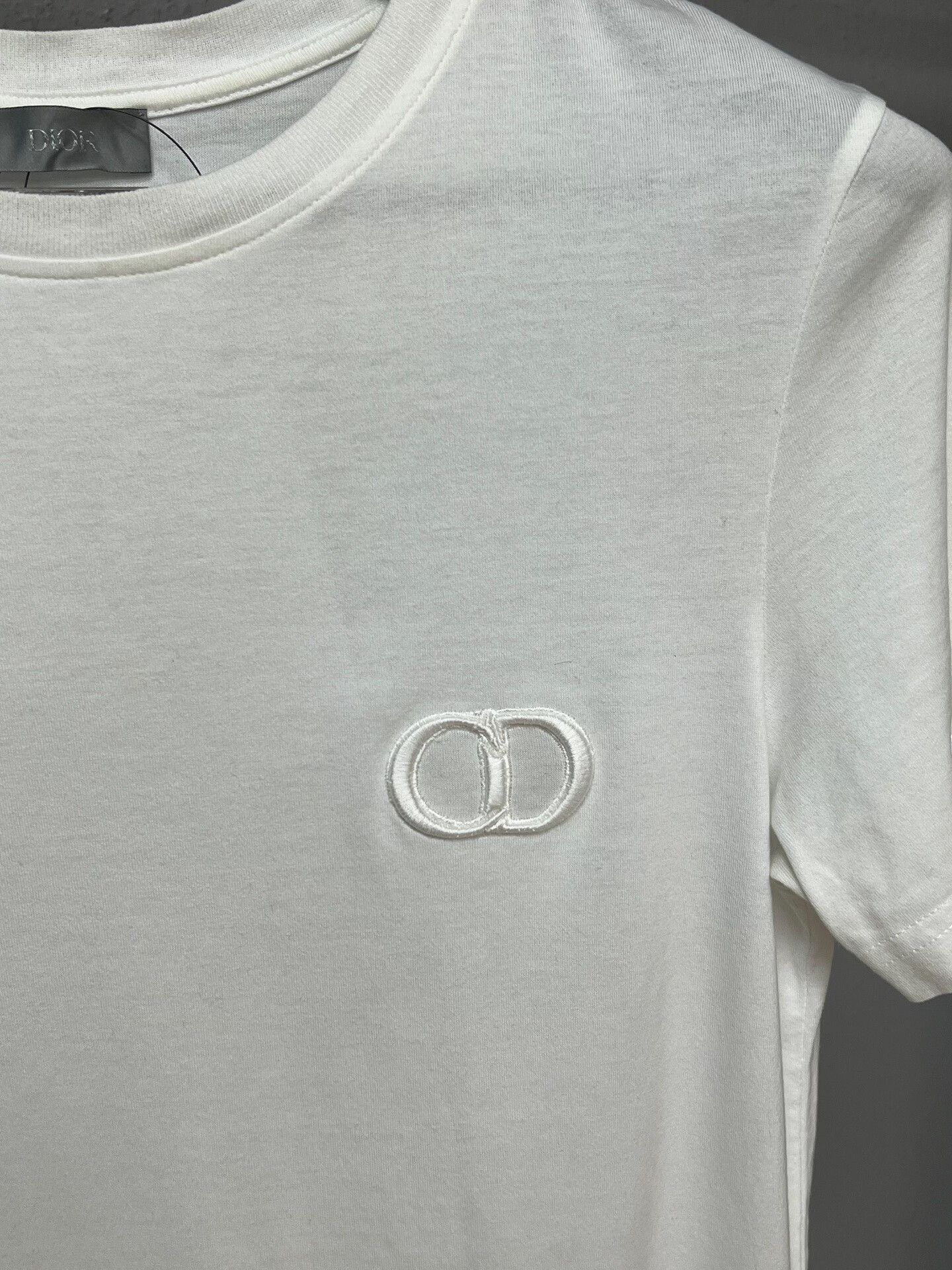 Dior white short sleeve cd embroidery t-shirt Size S / US 4 / IT 40 - 3 Thumbnail