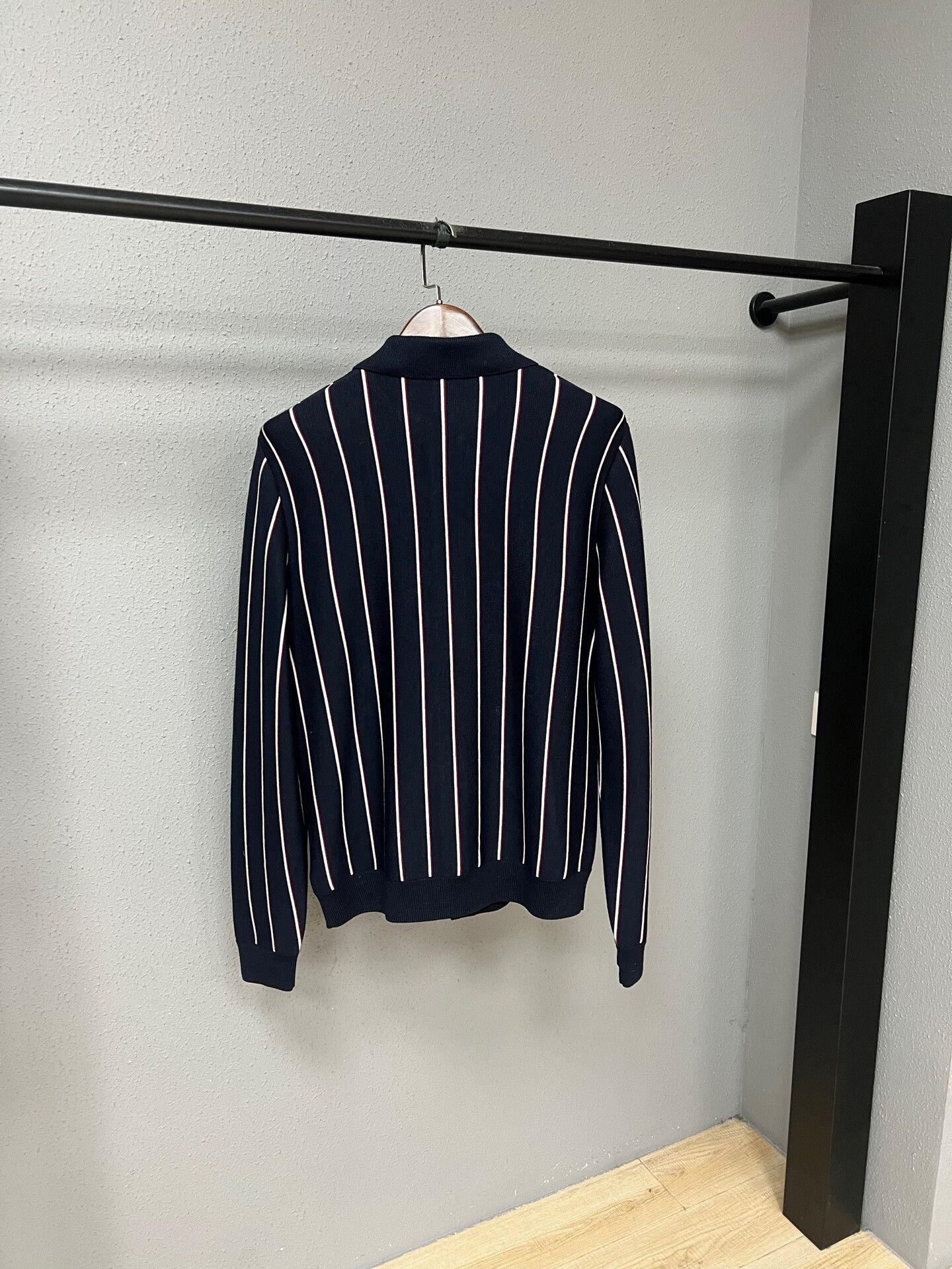 Prada navy striped knit cardigan by Prada Size US L / EU 52-54 / 3 - 2 Thumbnail
