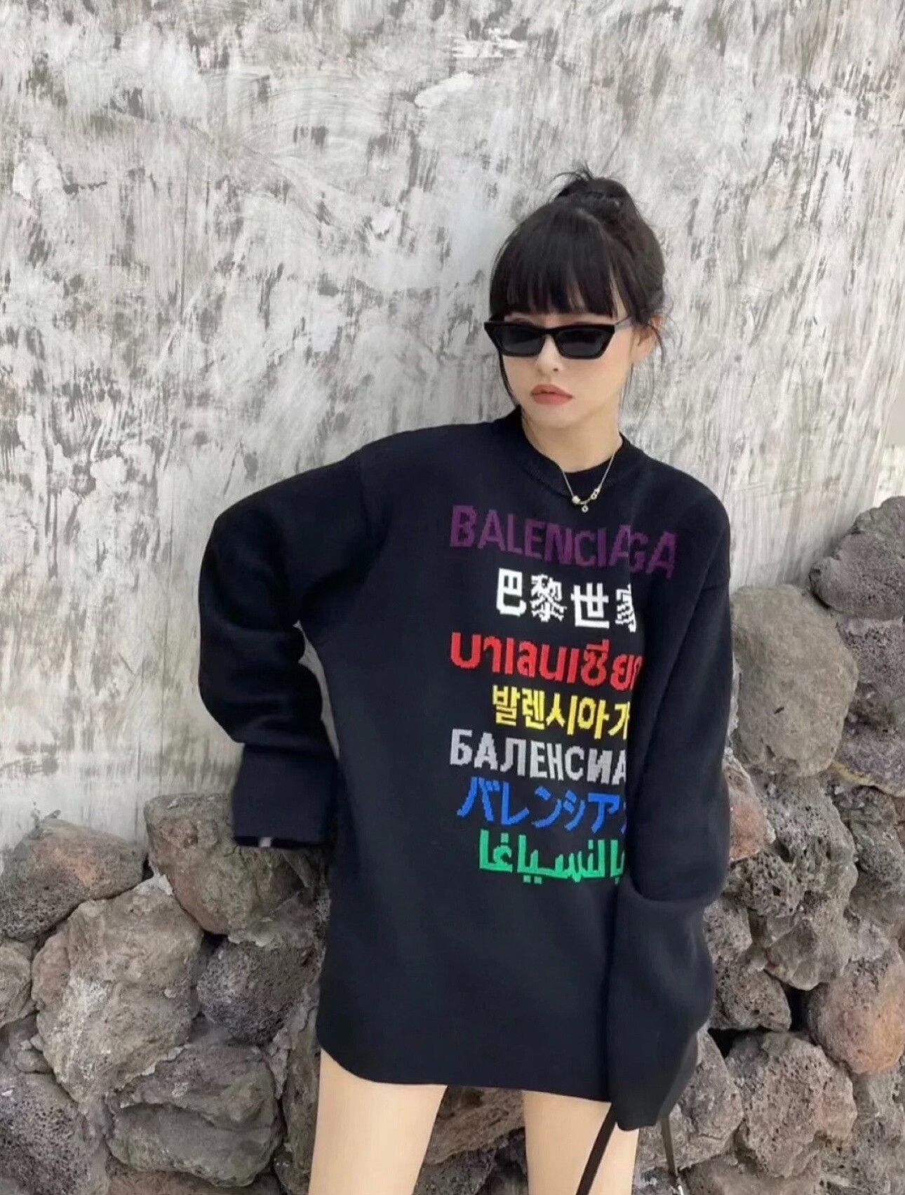 Balenciaga balenciaga black knit sweater with logo Size XS / US 0-2 / IT 36-38 - 6 Thumbnail
