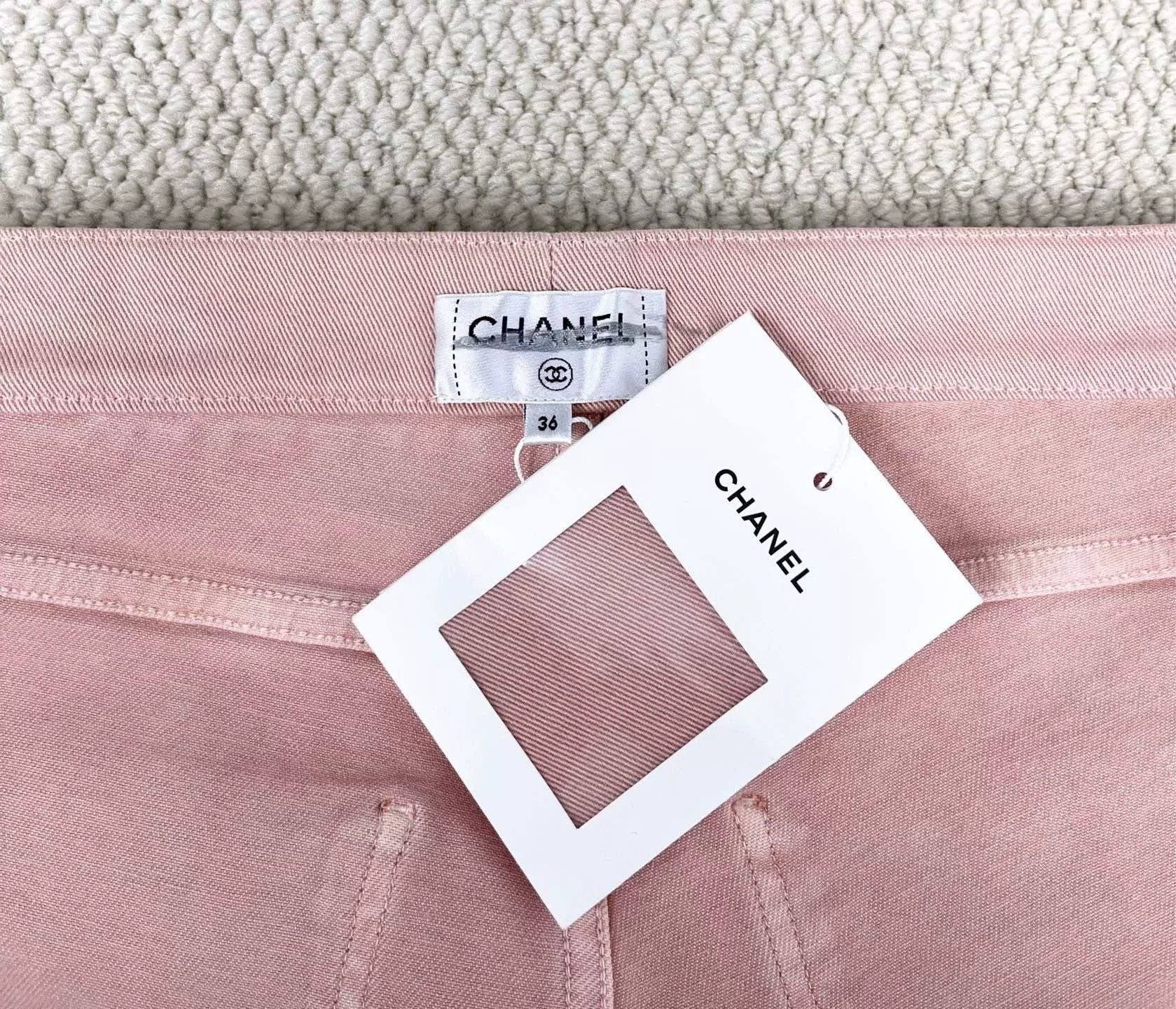 Chanel pink high-waisted quilted Chanel jeans Size 36" / US 14 / IT 50 - 3 Thumbnail