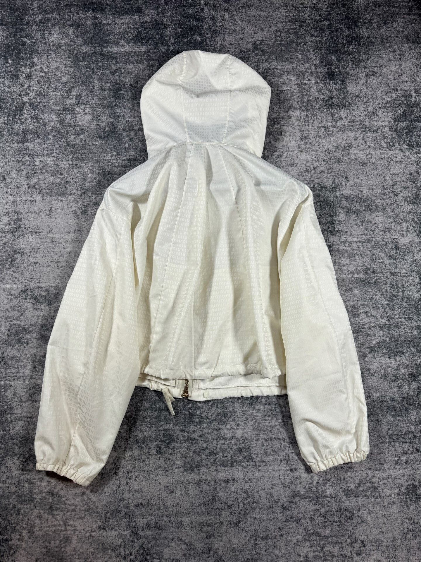 Miu Miu Miu Miu White Printed Hooded Jacket Size M / US 6-8 / IT 42-44 - 2 Thumbnail