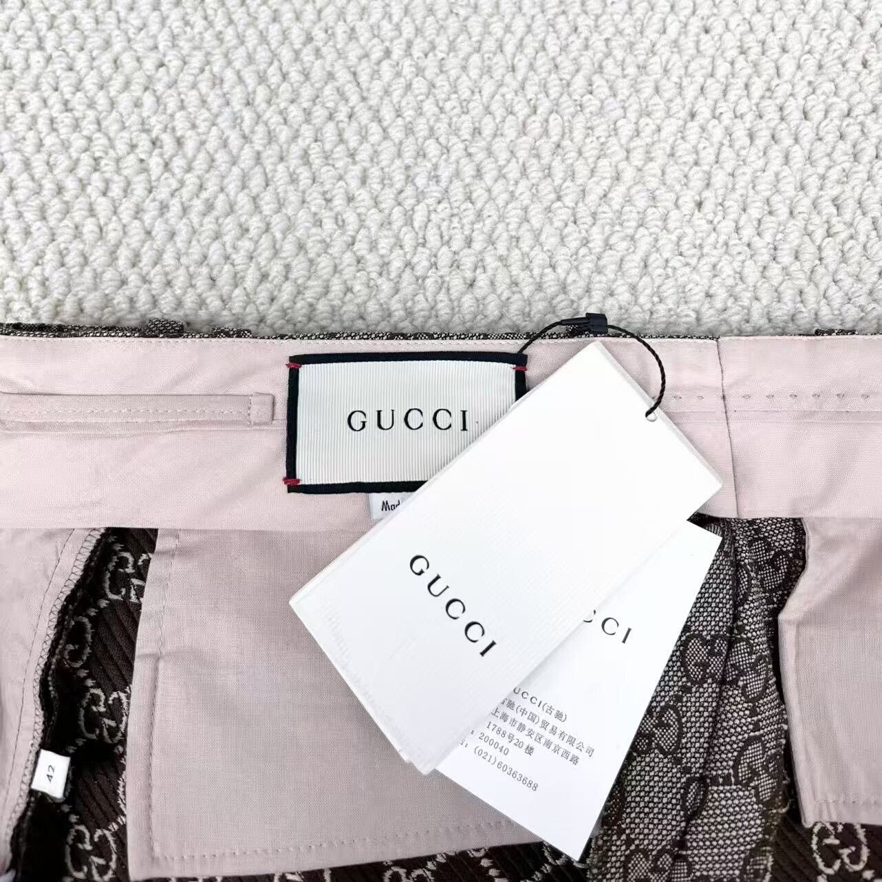 Gucci gucci double g print casual trousers Size US 27 - 3 Thumbnail