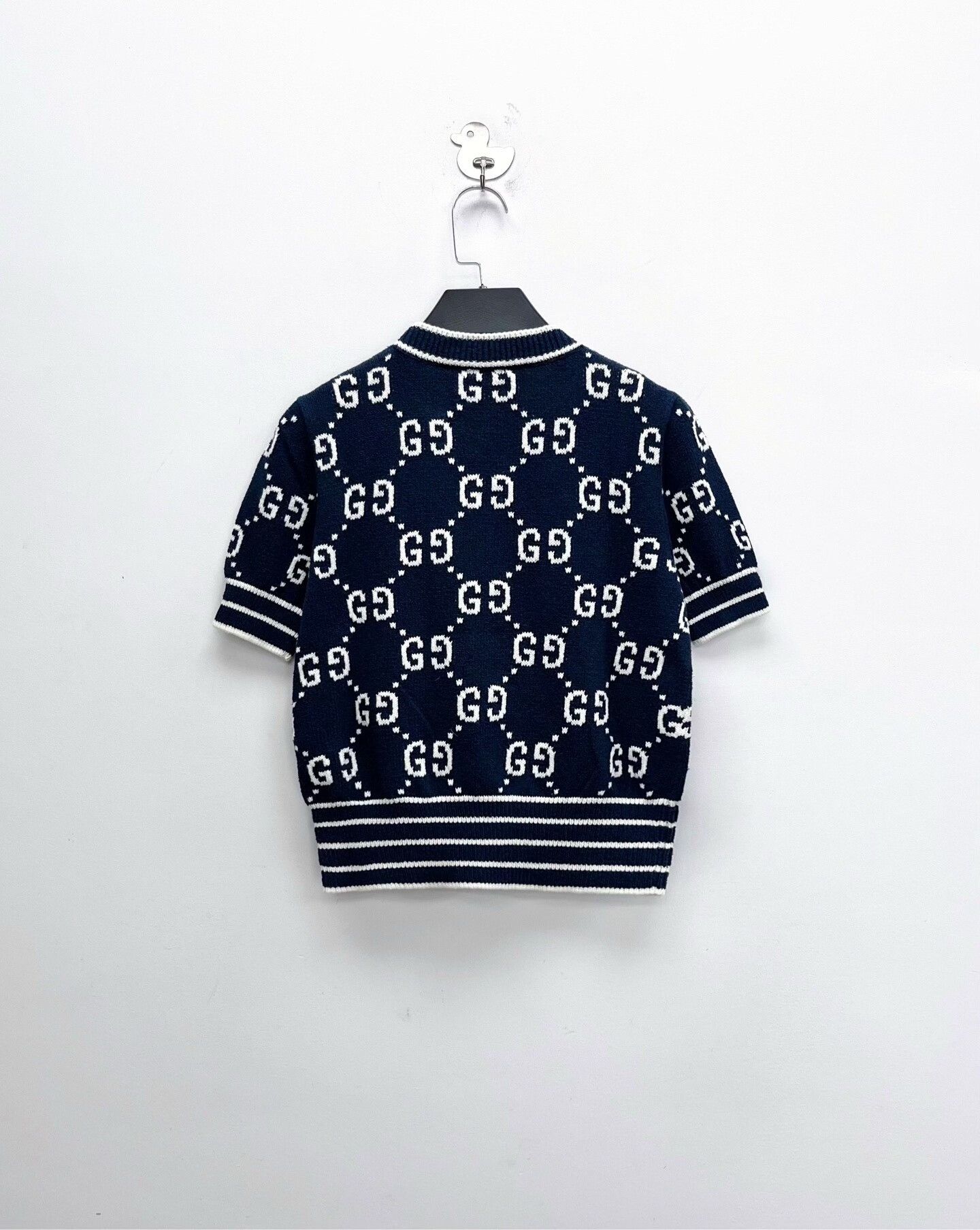 Gucci gucci navy blue short sleeve knit top Size US S / EU 44-46 / 1 - 2 Thumbnail
