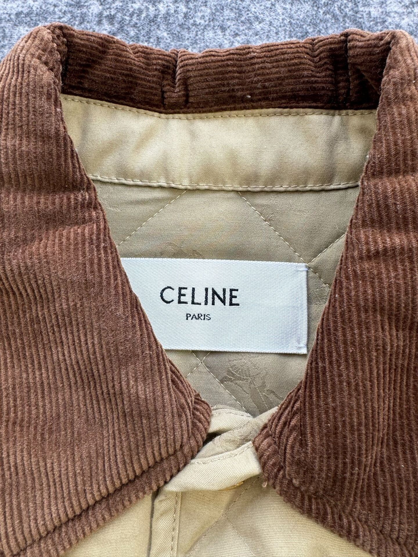 Celine celine khaki quilted jacket with gold buttons Size S / US 4 / IT 40 - 3 Thumbnail