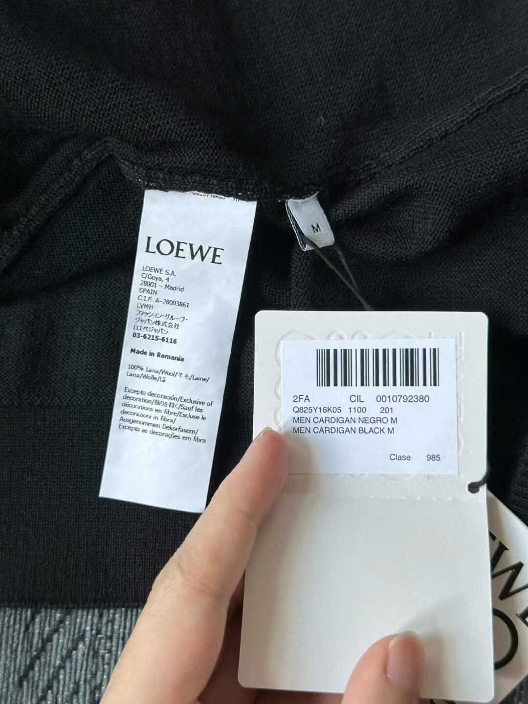 Loewe Loewe Embroidered Logo Cardigan in Black Size US M / EU 48-50 / 2 - 2 Thumbnail