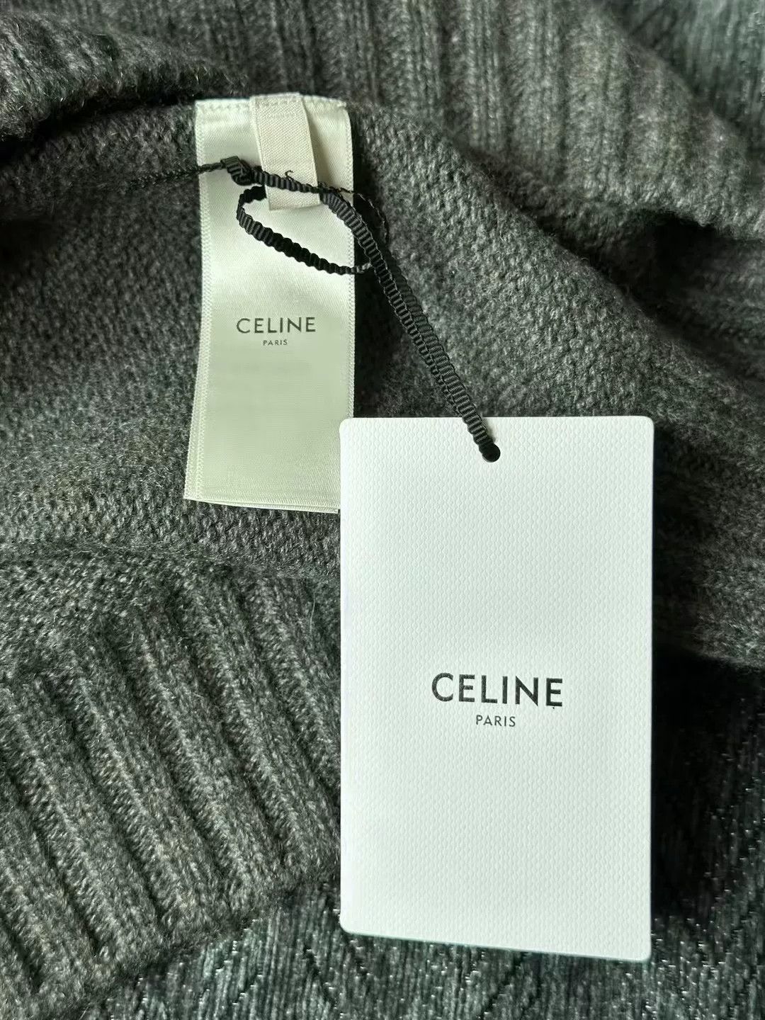 Celine celine dark gray cashmere sweater Size S / US 4 / IT 40 - 4 Thumbnail