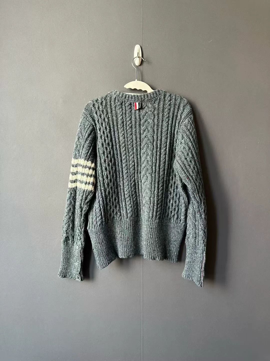 Thom Browne thom browne gray cable knit sweater Size US M / EU 48-50 / 2 - 2 Thumbnail