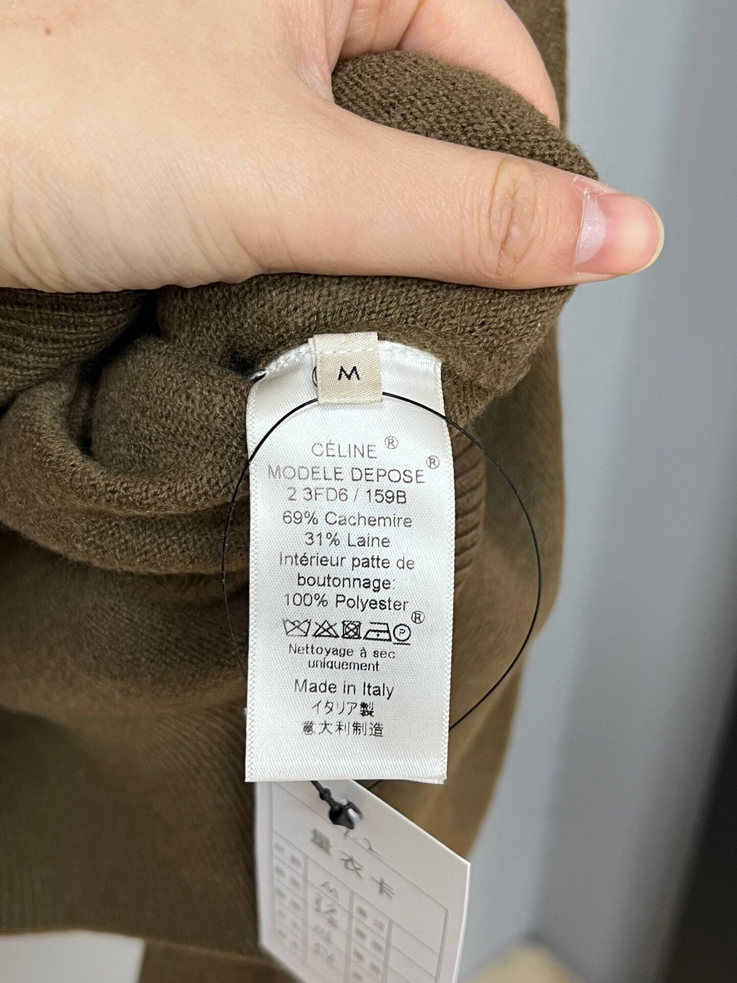 celine shoulder-button cashmere knit sweater