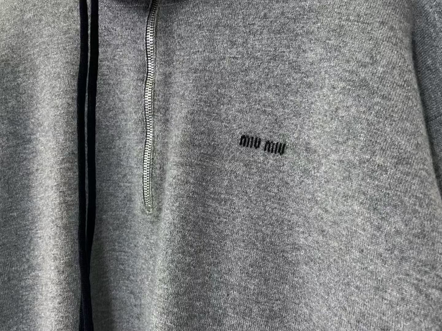 Miu Miu gray cashmere half-zip sweater jacket Size S / US 4 / IT 40 - 2 Thumbnail