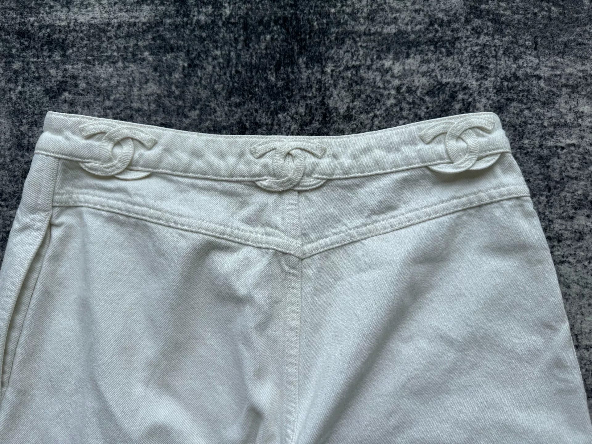 Chanel Chanel White Double C Denim Pants Size 38" / US 16 / IT 52 - 6 Thumbnail