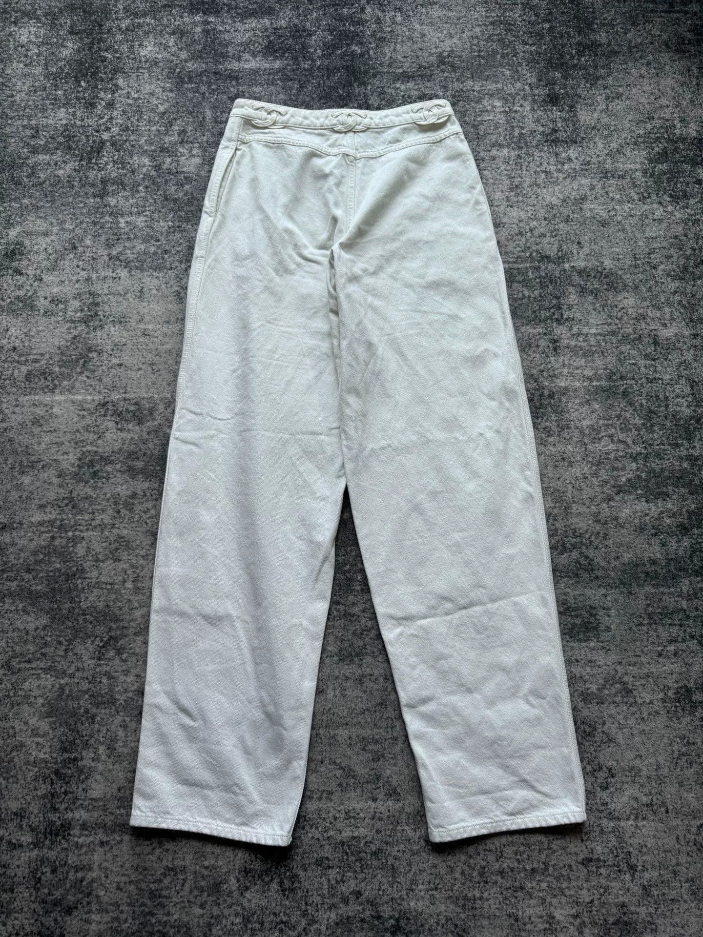Chanel Chanel White Double C Denim Pants Size 38" / US 16 / IT 52 - 2 Thumbnail
