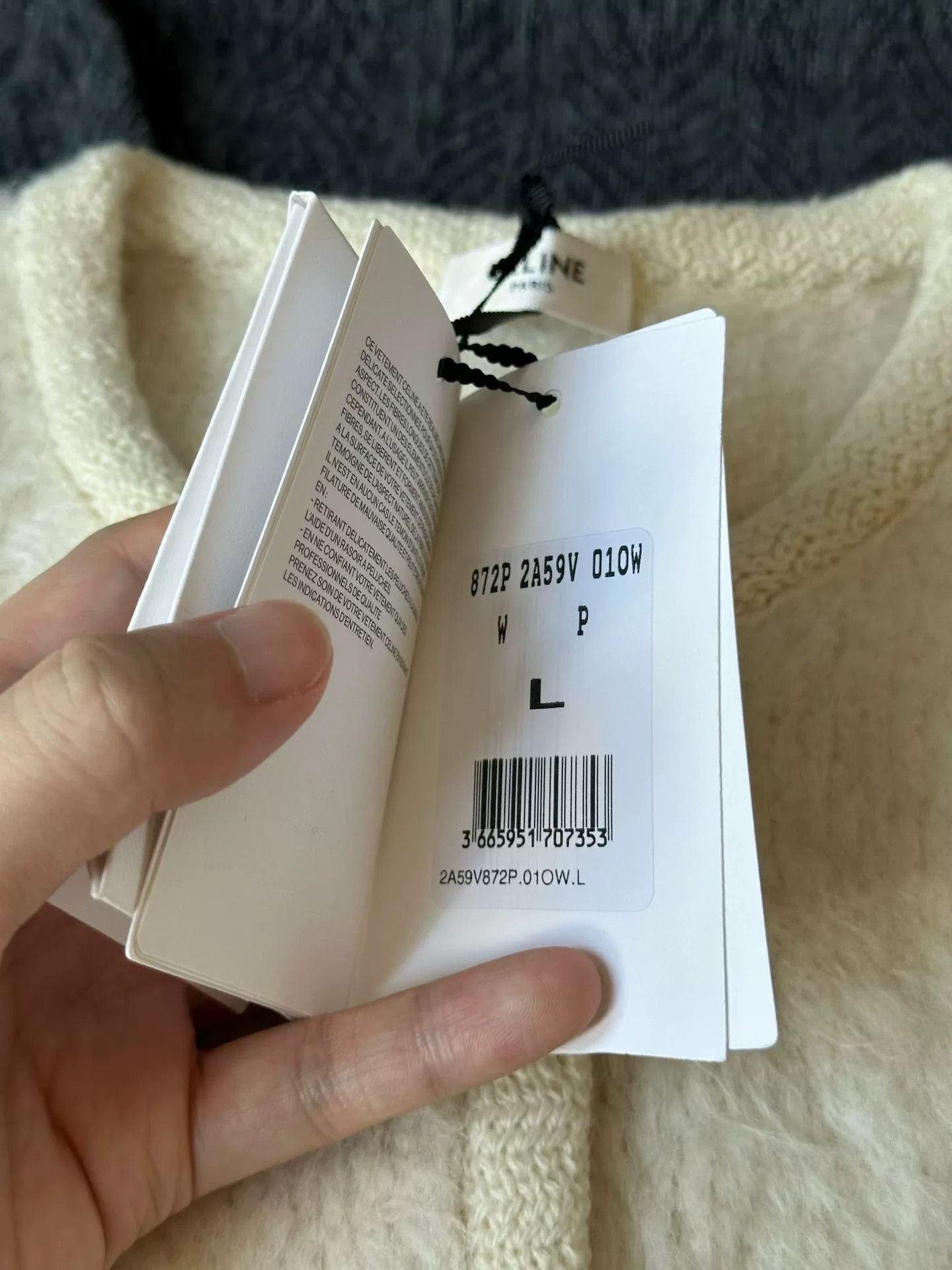 Celine celine cream cashmere coat with gold buttons Size L / US 10 / IT 46 - 3 Thumbnail