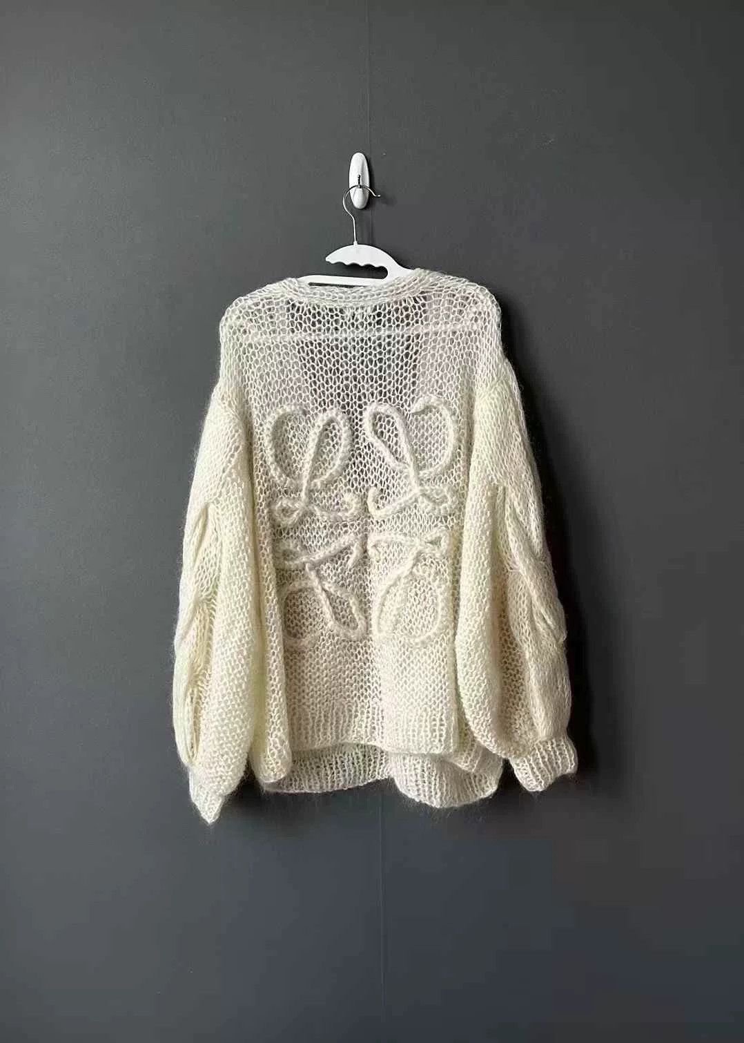 Loewe loewe ivory mohair cardigan Size S / US 4 / IT 40 - 2 Thumbnail