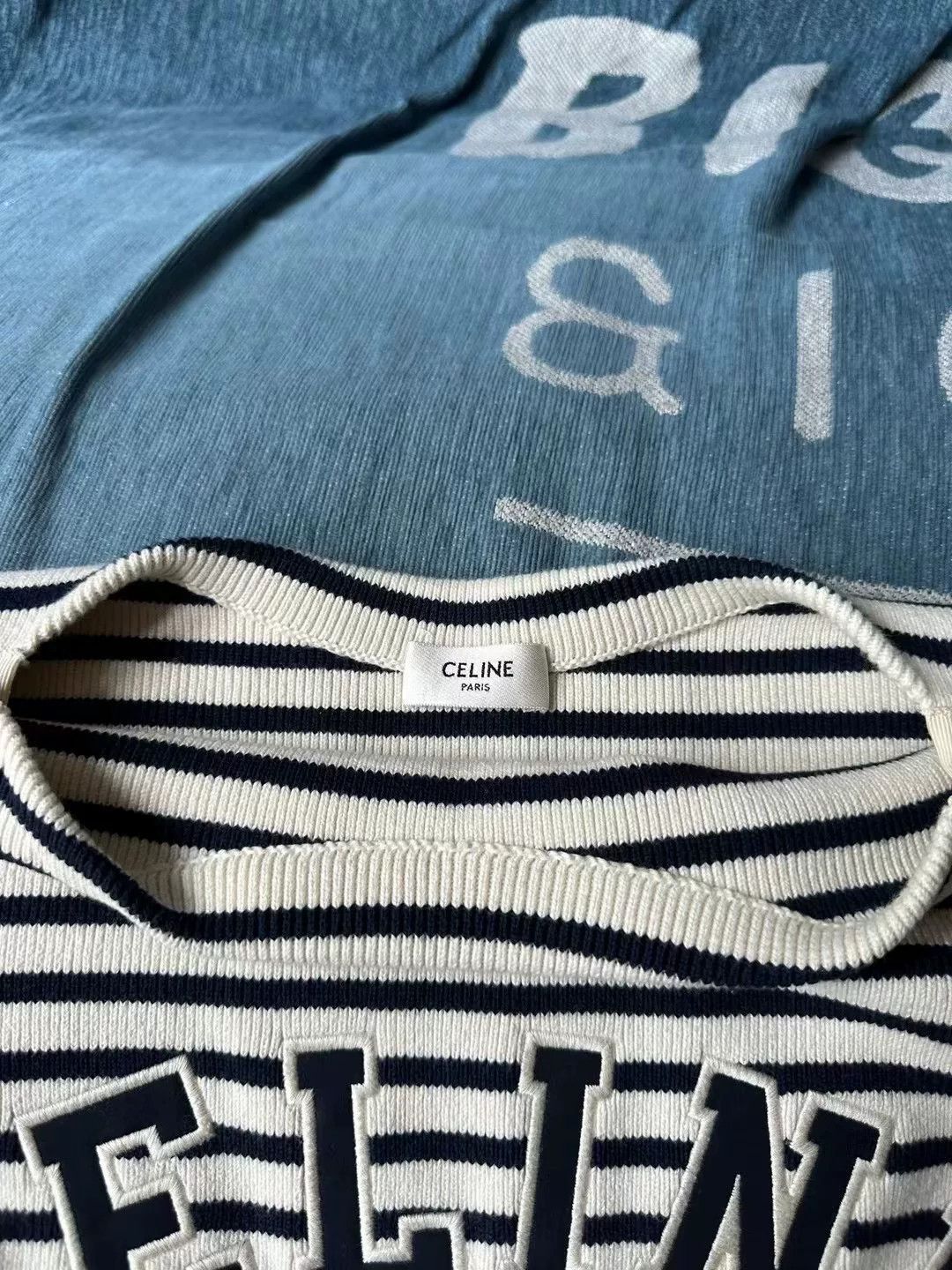 Celine celine striped knit sweater with gold accents Size S / US 4 / IT 40 - 3 Thumbnail