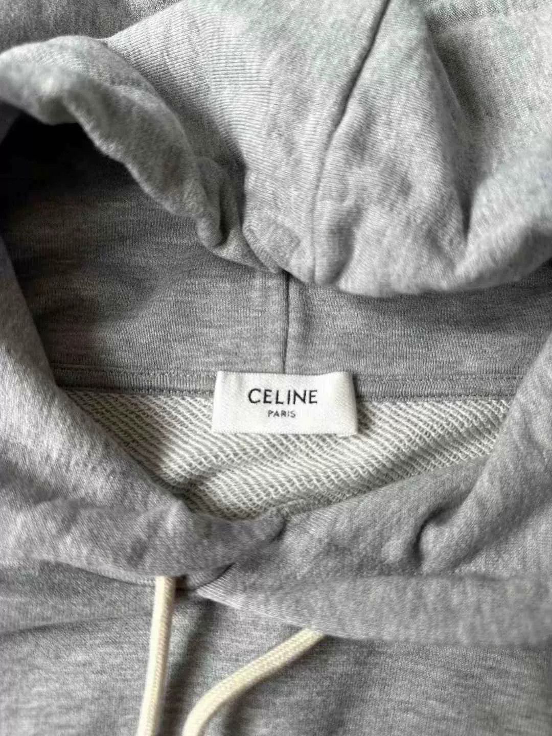 Celine celine gray embroidered logo hoodie Size M / US 6-8 / IT 42-44 - 2 Thumbnail