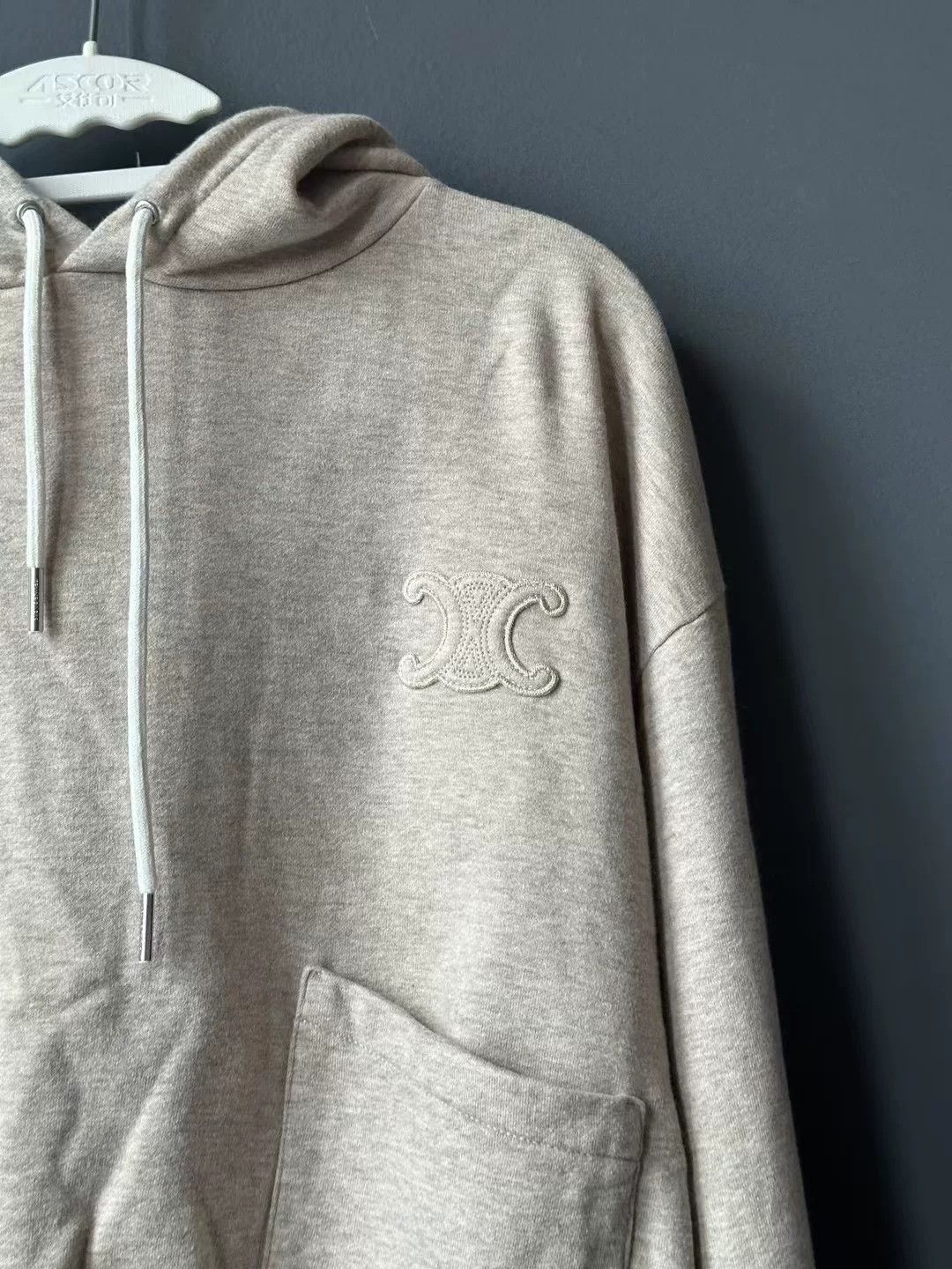 Celine celine beige hoodie with embossed logo Size S / US 4 / IT 40 - 3 Thumbnail