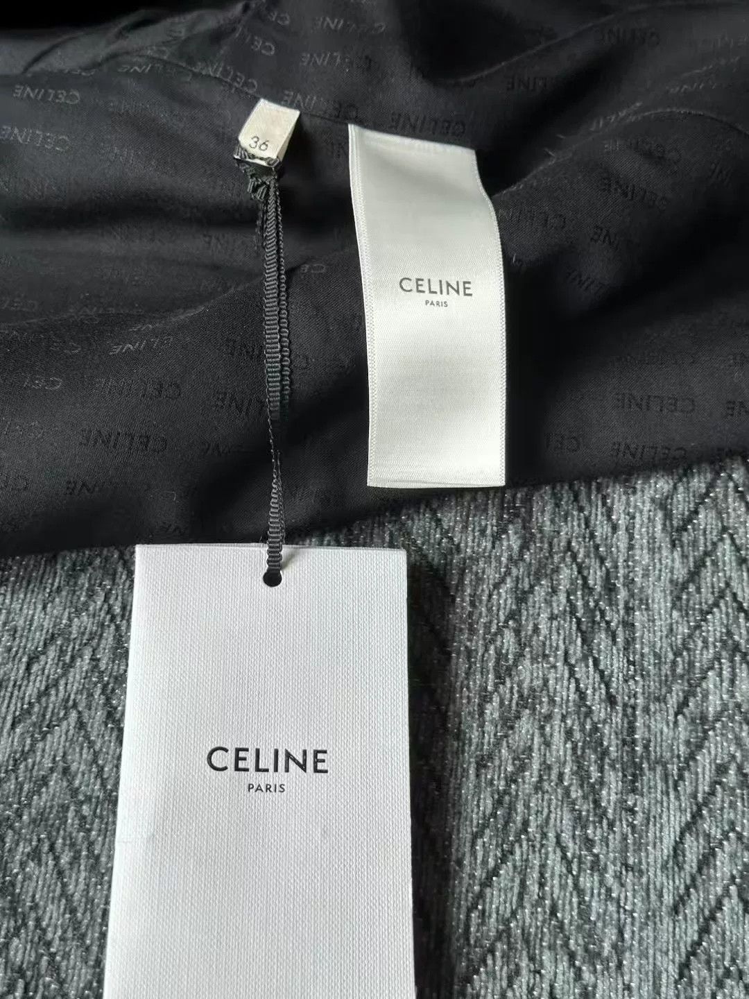 Celine celine black gold coat with wool blend Size S / US 4 / IT 40 - 5 Thumbnail