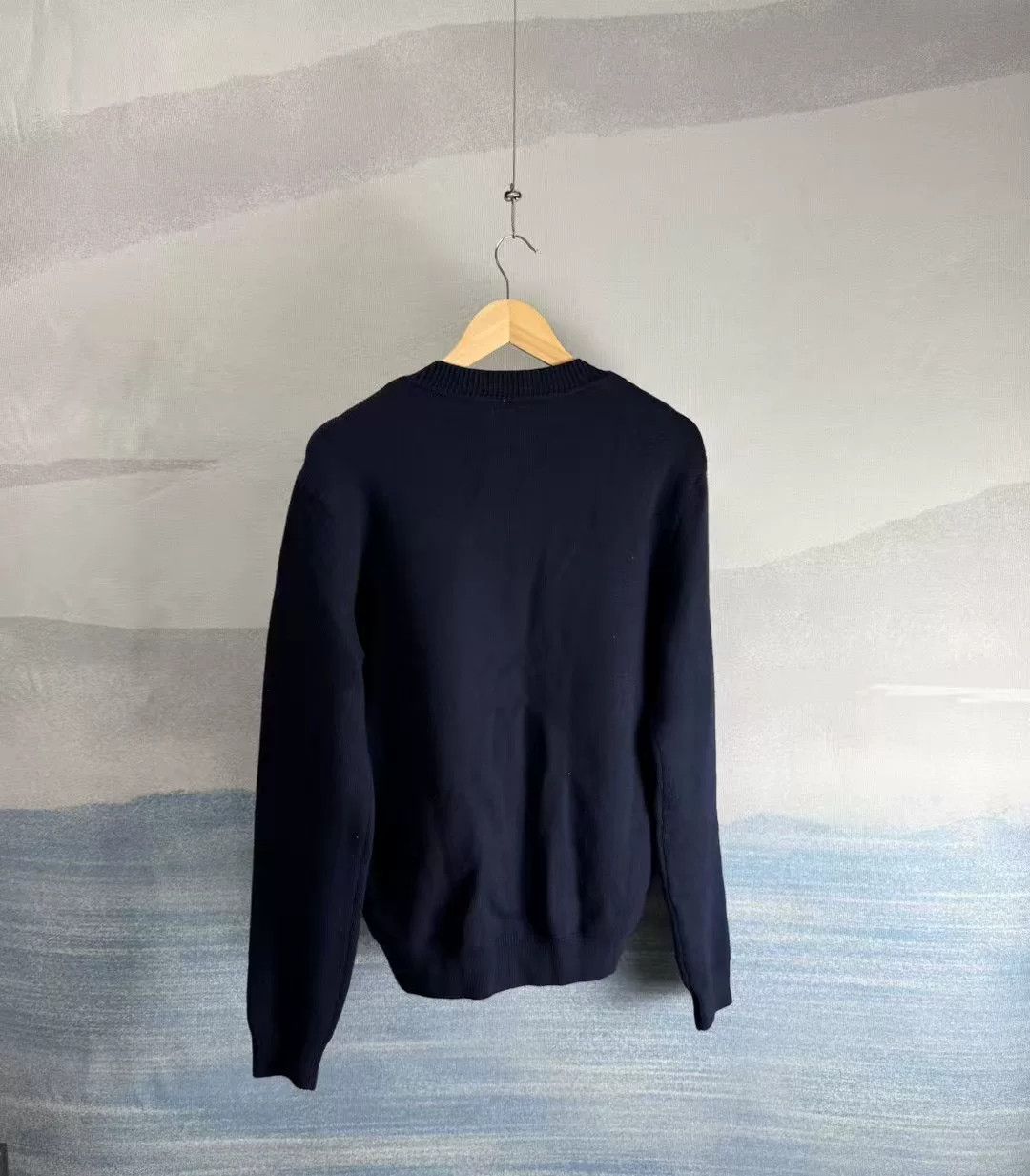 Fendi Fendi Dark Blue Wool Cardigan with Print Size US L / EU 52-54 / 3 - 3 Thumbnail