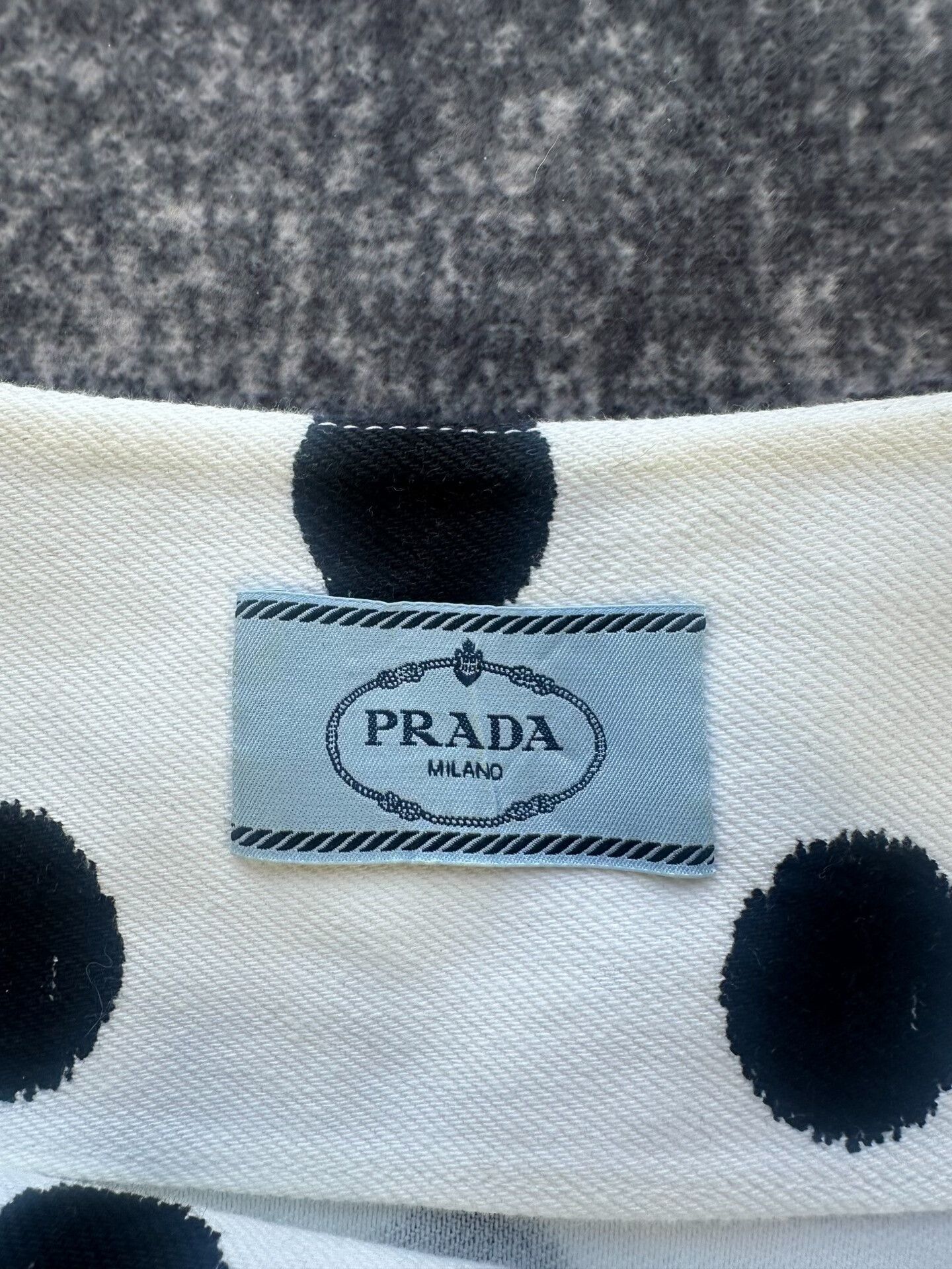 Prada prada embossed logo polka dot denim dress Size M / US 6-8 / IT 42-44 - 4 Thumbnail