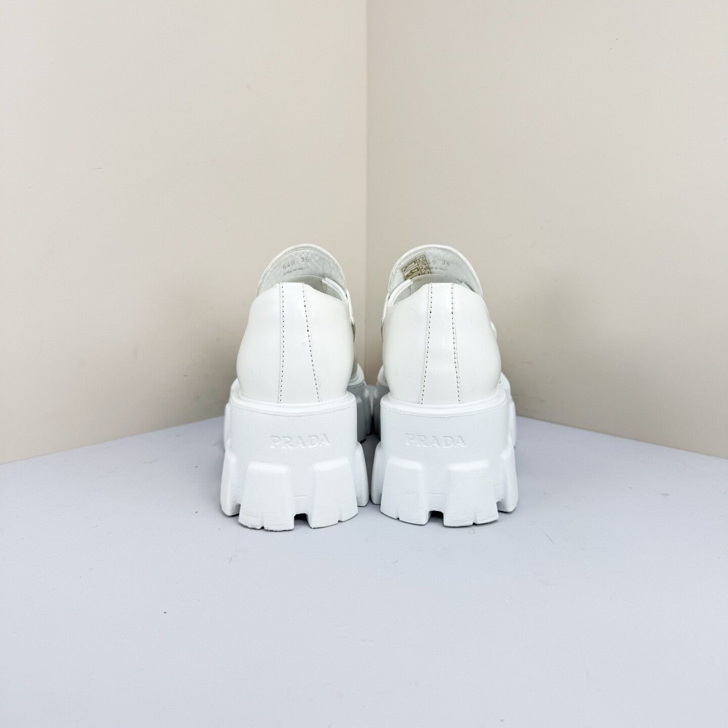 Prada prada white platform gear loafers Size US 6 / IT 36 - 3 Thumbnail