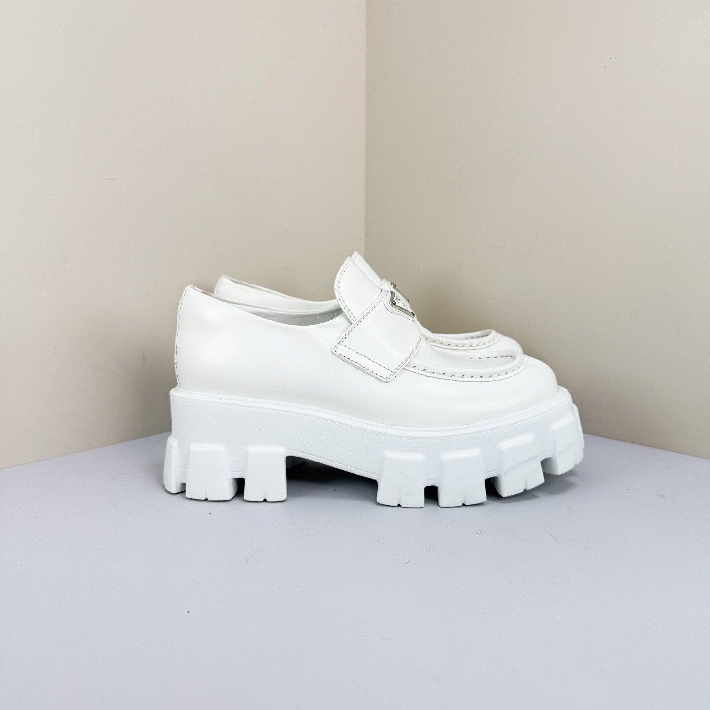 Prada prada white platform gear loafers Size US 6 / IT 36 - 4 Thumbnail