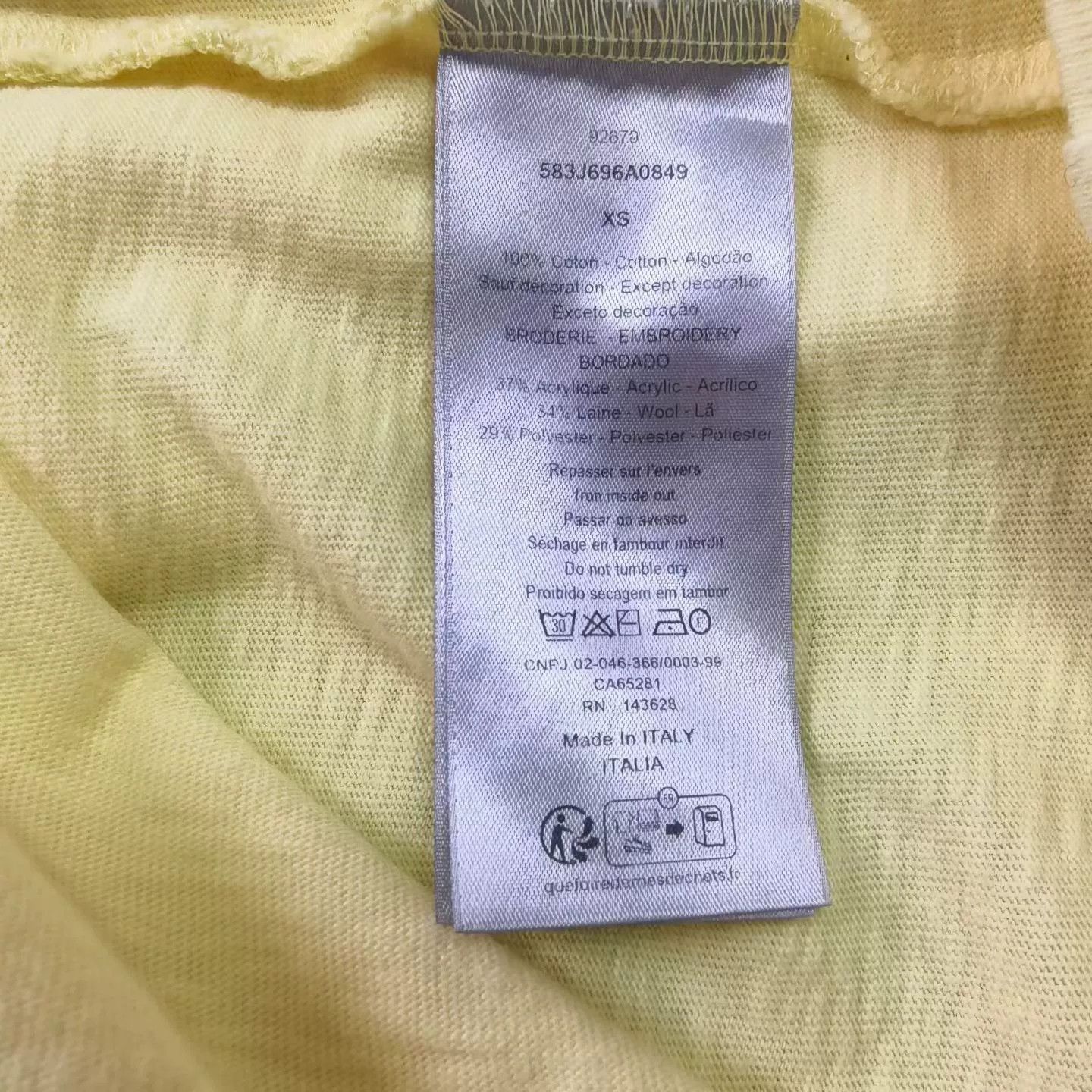 Dior dior ss25 yellow embroidered short sleeve t-shirt Size XS / US 0-2 / IT 36-38 - 4 Thumbnail