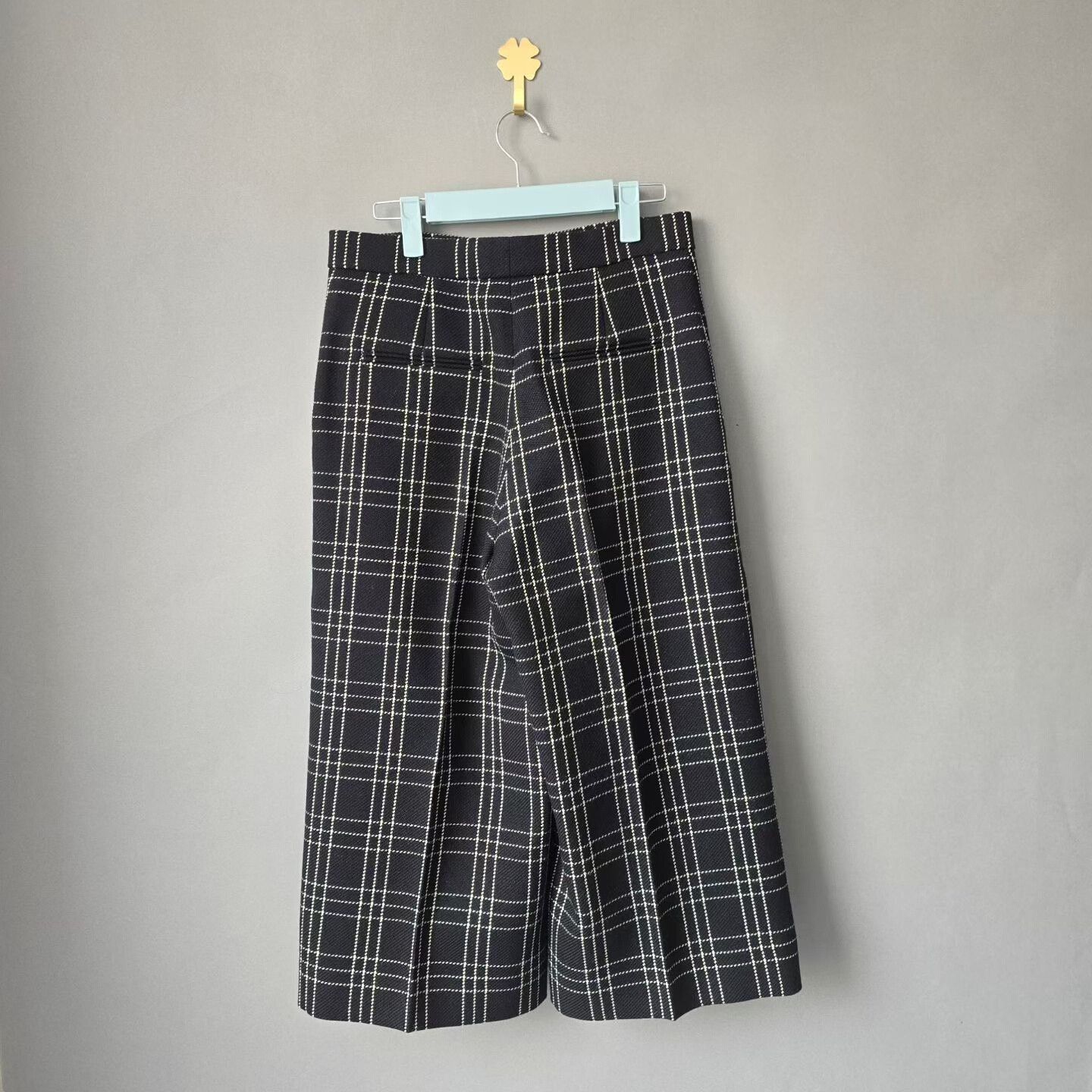 Dior black checkered wool cropped pants Size 34" / US 12 / IT 48 - 2 Thumbnail