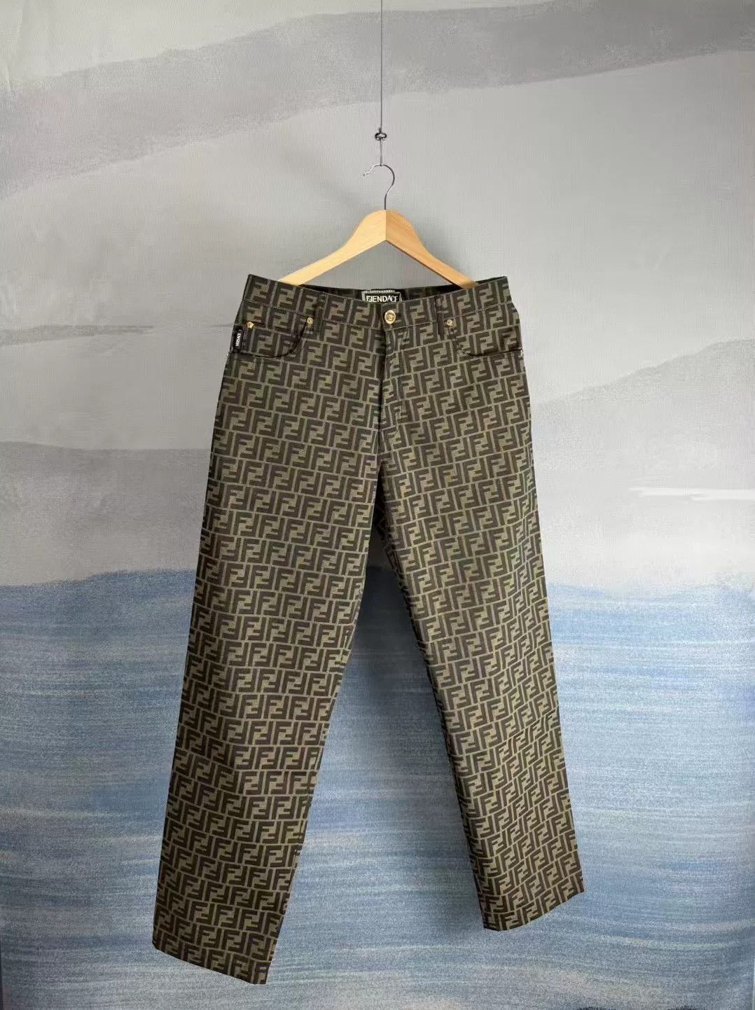 Fendi Fendi x Versace Brown Printed Cargo Pants Size US 36 / EU 52 - 2 Thumbnail