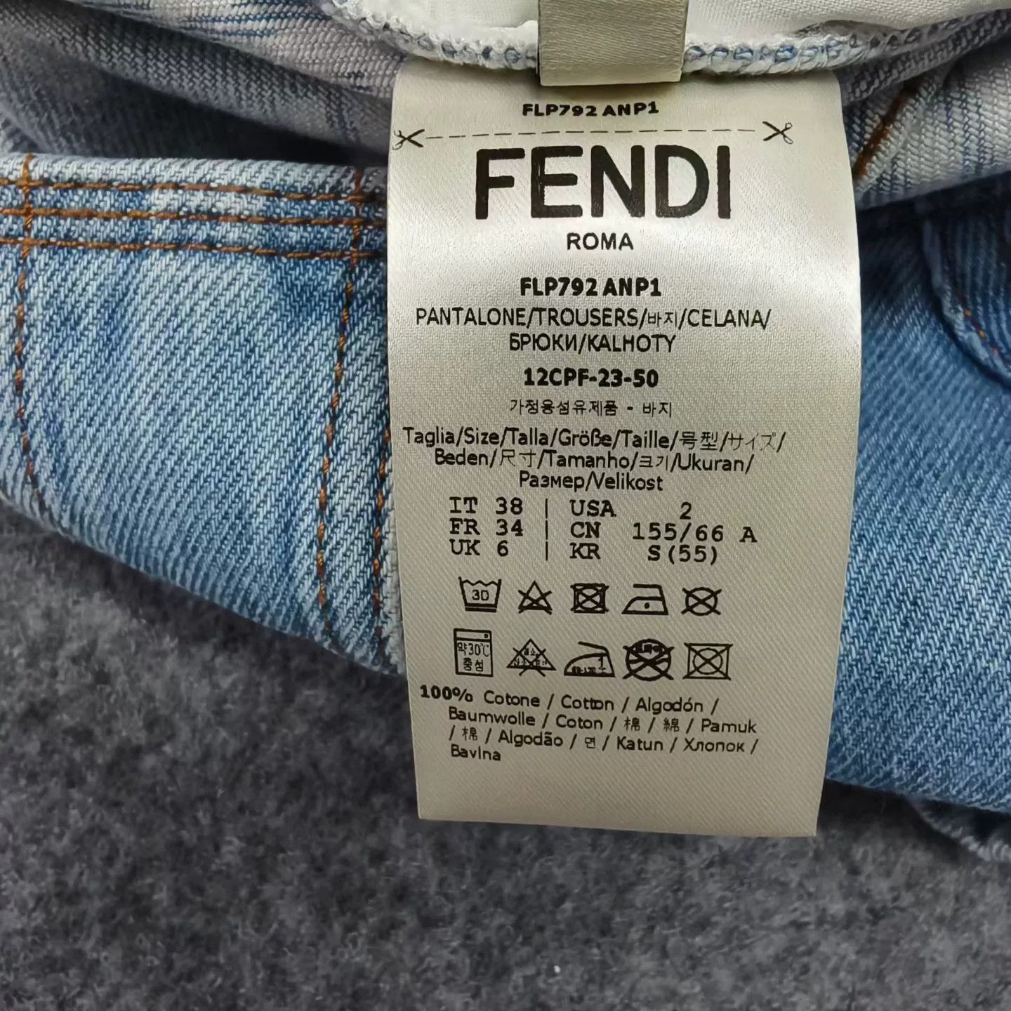 Fendi fendi blue cargo denim shorts with ties Size 38" / US 16 / IT 52 - 4 Thumbnail