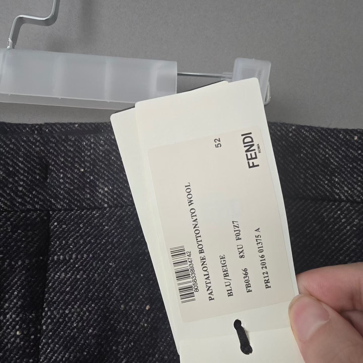 Fendi Fendi Black Gray Wool Blend Trousers Size US 27 - 6 Thumbnail