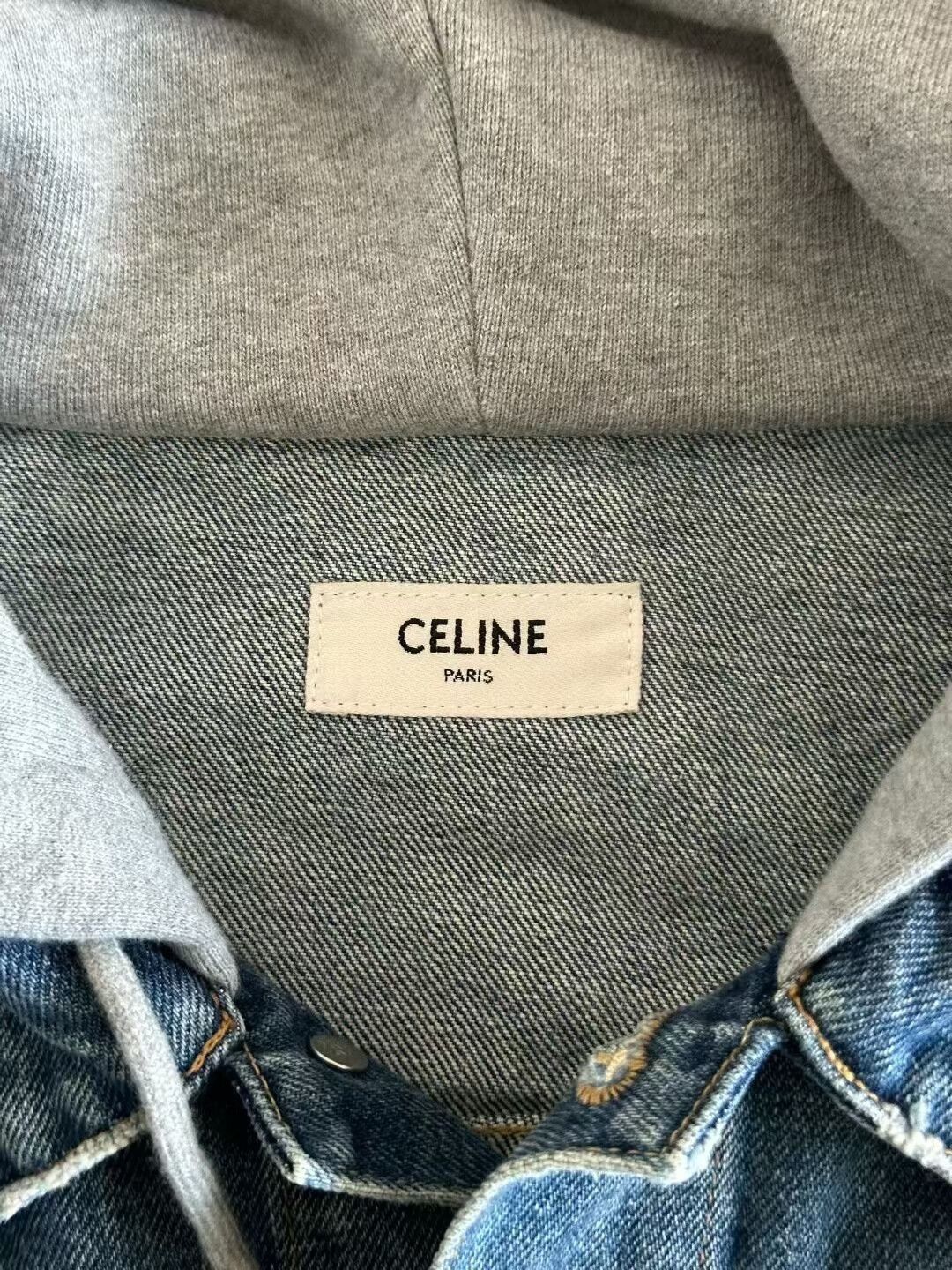 Celine celine hooded denim jacket with logo Size US L / EU 52-54 / 3 - 3 Thumbnail