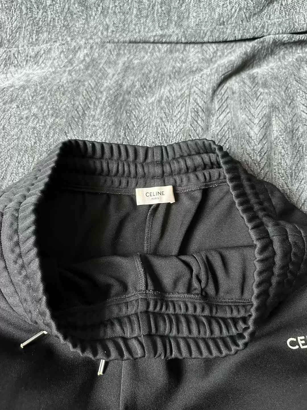 Celine celine black logo embroidered casual pants Size 23" - 3 Thumbnail