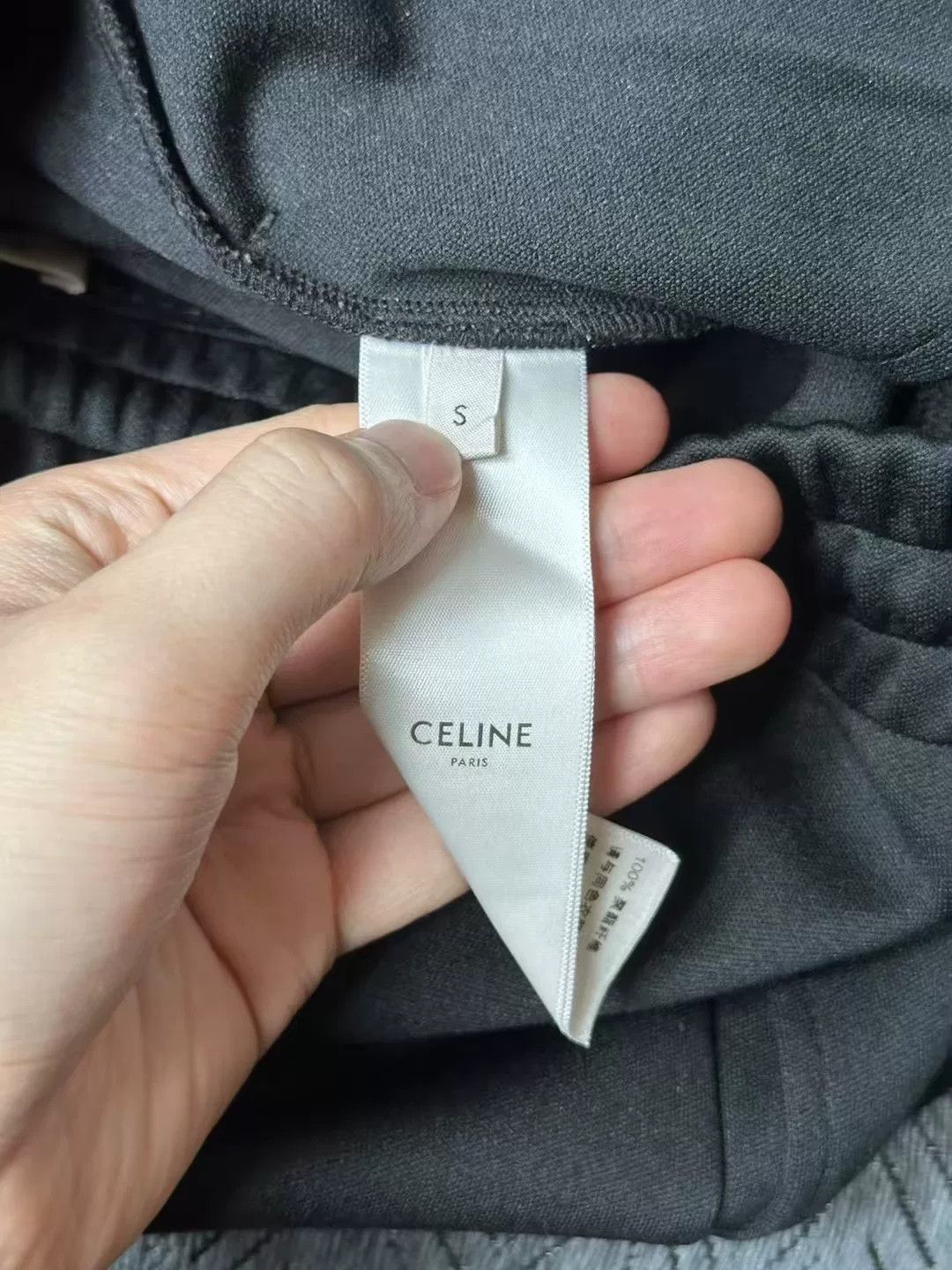 Celine celine black logo embroidered casual pants Size 23" - 4 Thumbnail