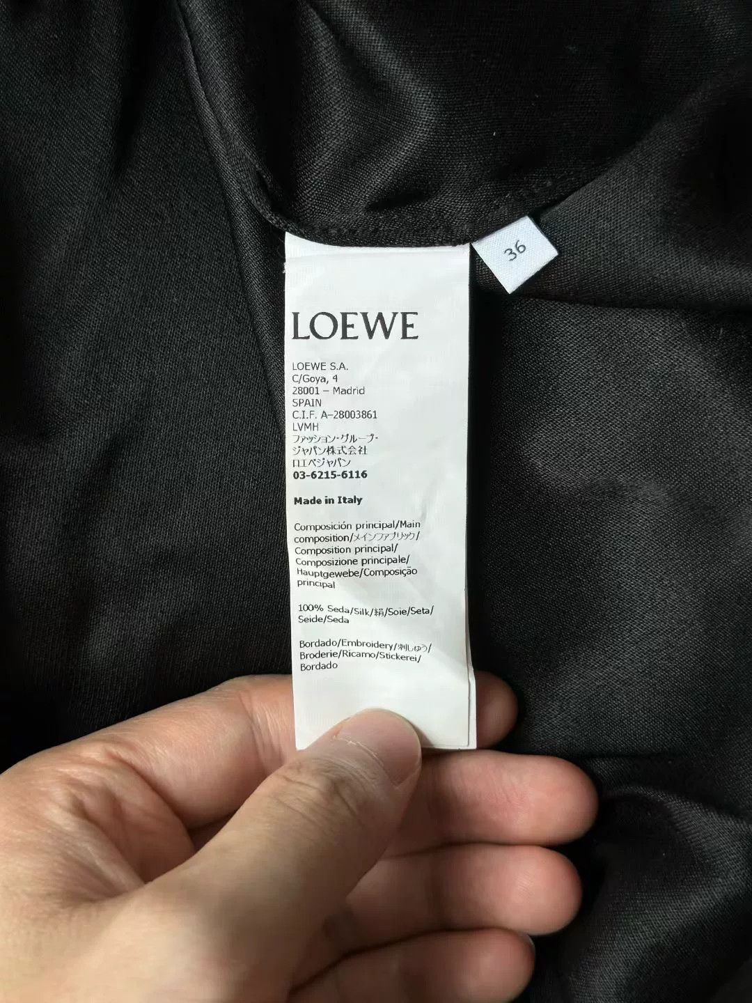 Loewe loewe black silk logo button-up shirt Size S / US 4 / IT 40 - 4 Thumbnail