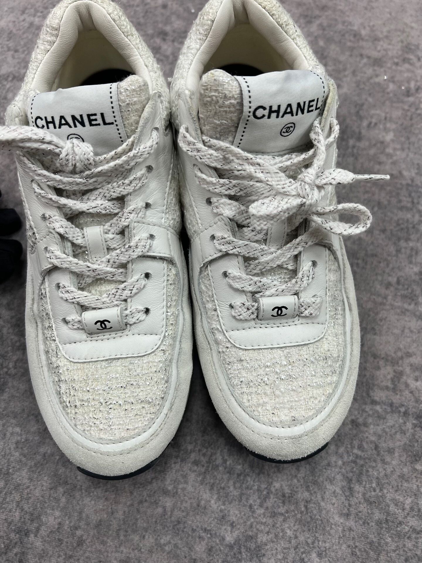 Chanel Chanel White Double C Athletic Sneakers Size US 6 / IT 36 - 4 Thumbnail