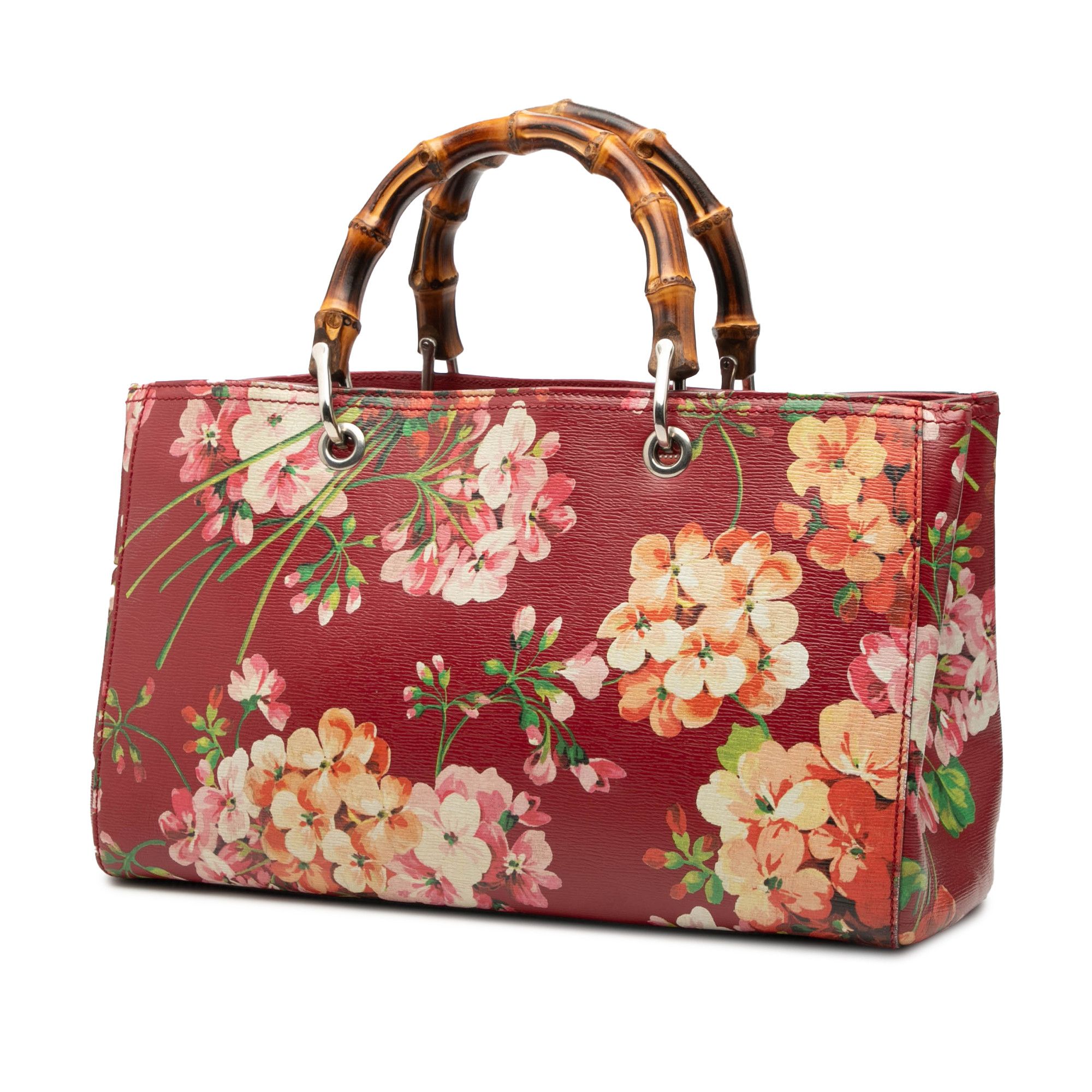 Gucci Gucci Medium Calfskin Blooms Bamboo Shopper Satchel Size ONE SIZE - 2 Thumbnail