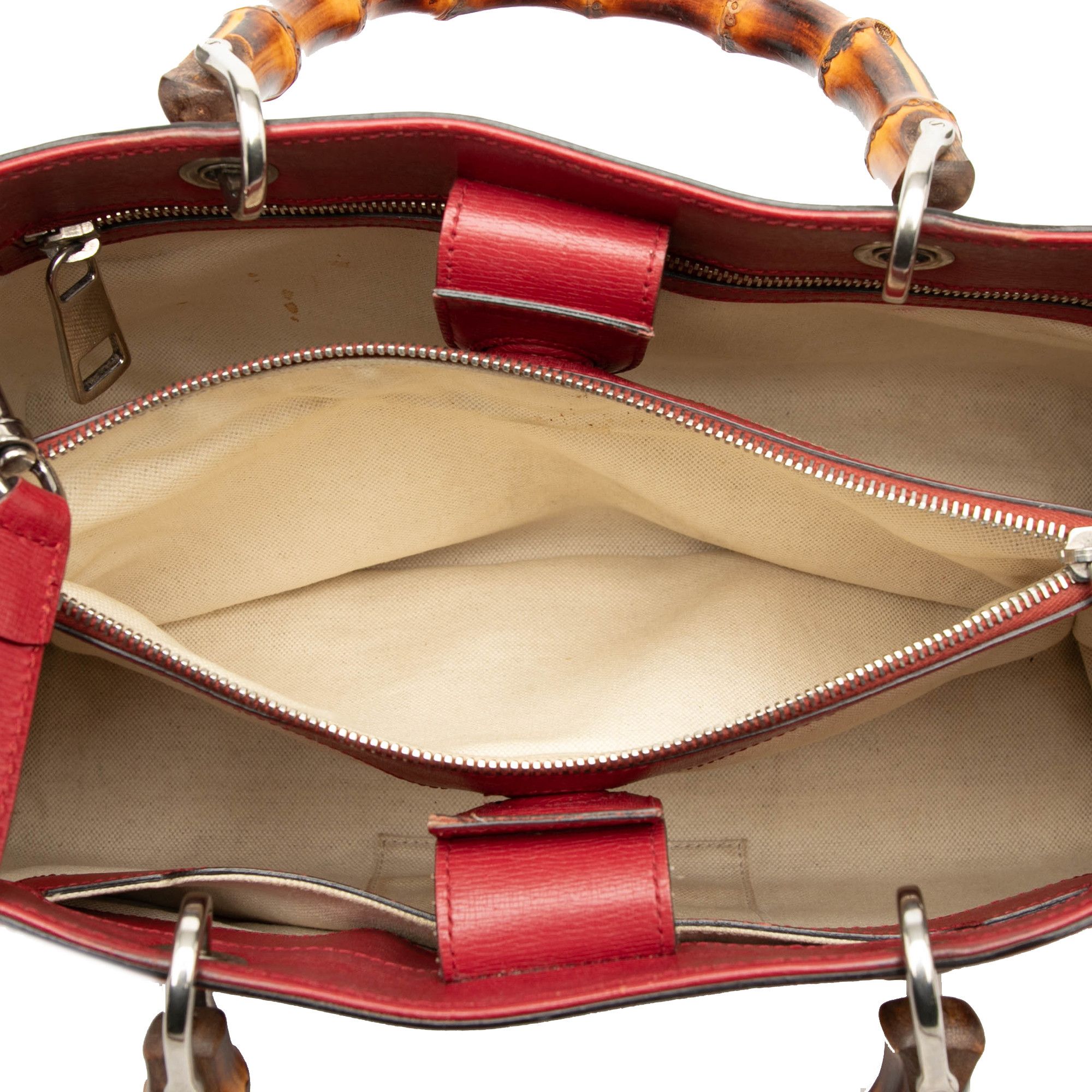 Gucci Gucci Medium Calfskin Blooms Bamboo Shopper Satchel Size ONE SIZE - 4 Thumbnail